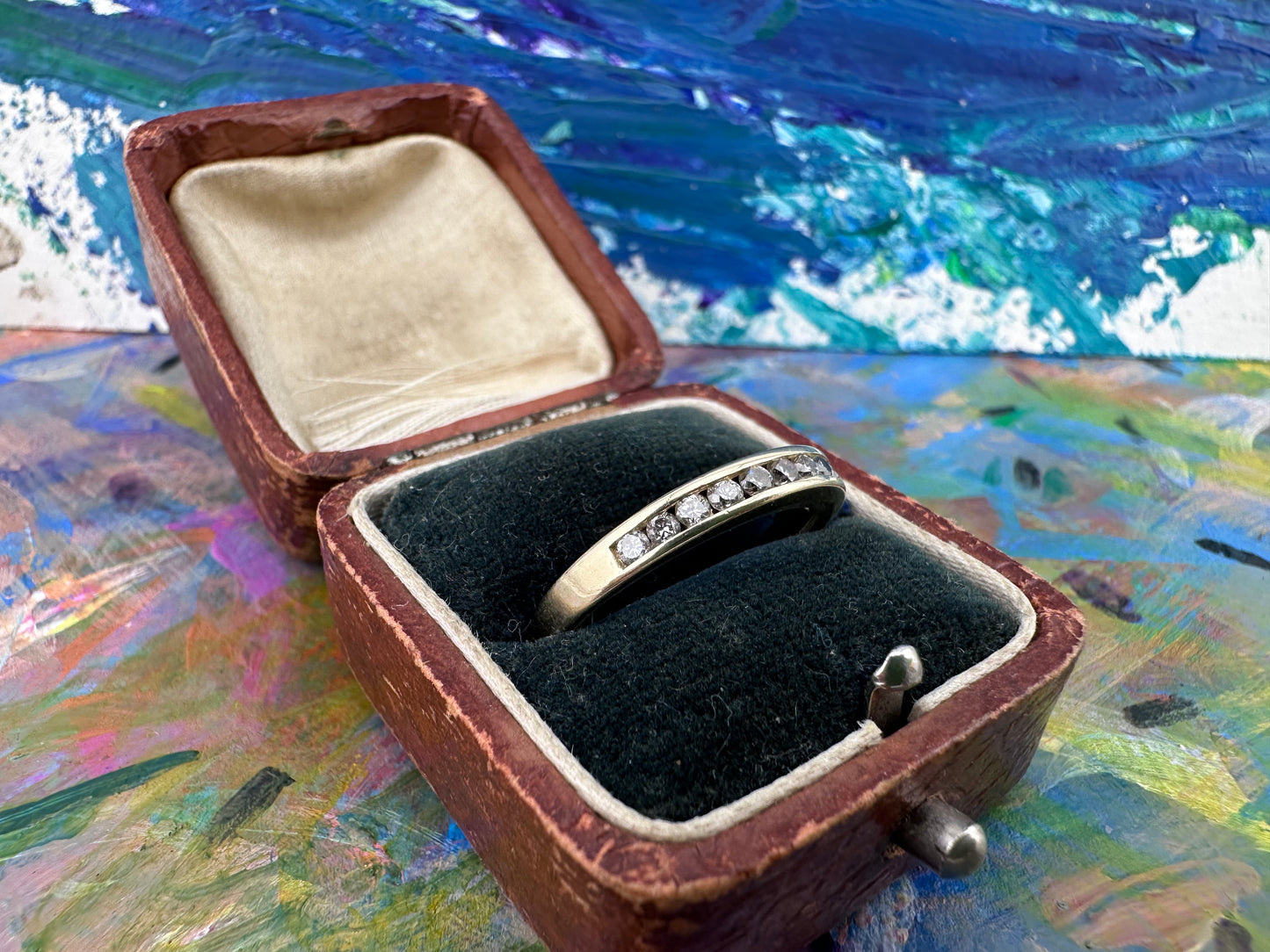 Vintage 14ct Gold channel set diamond ring