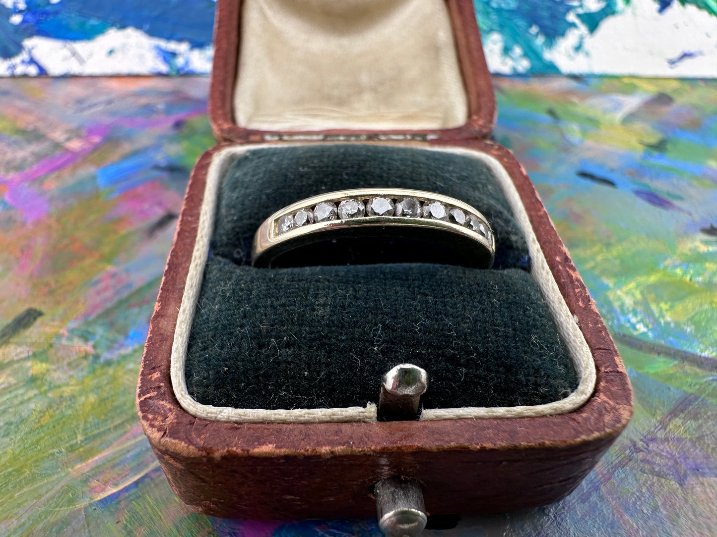 Vintage 14ct Gold channel set diamond ring