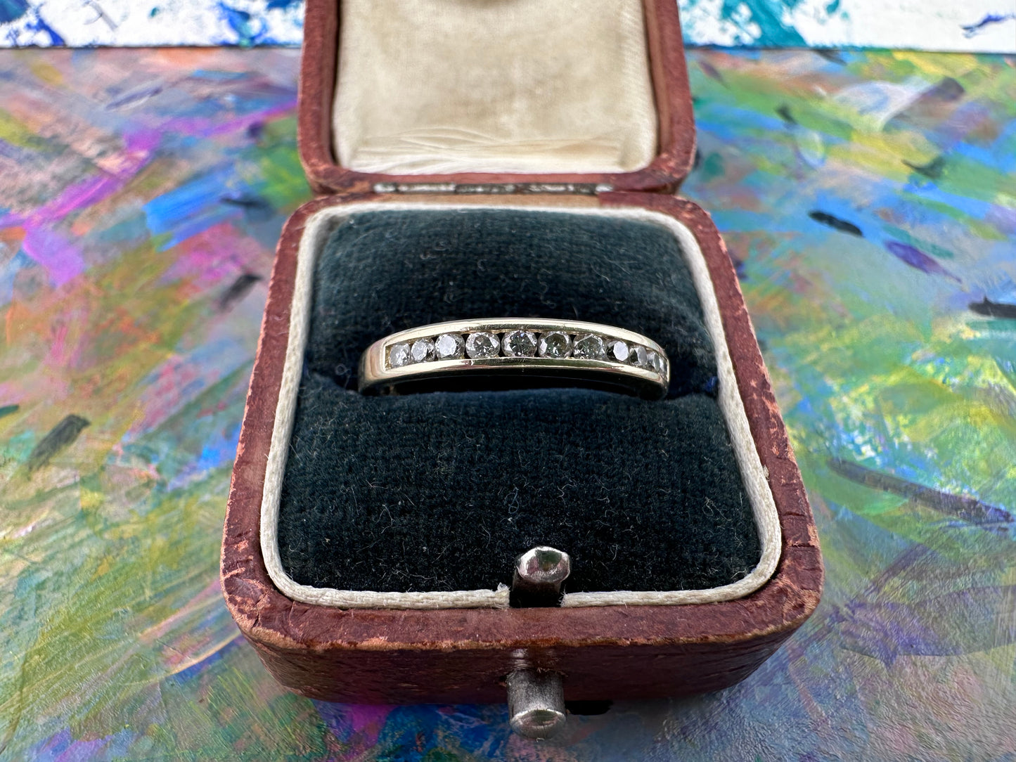 Vintage 14ct Gold channel set diamond ring