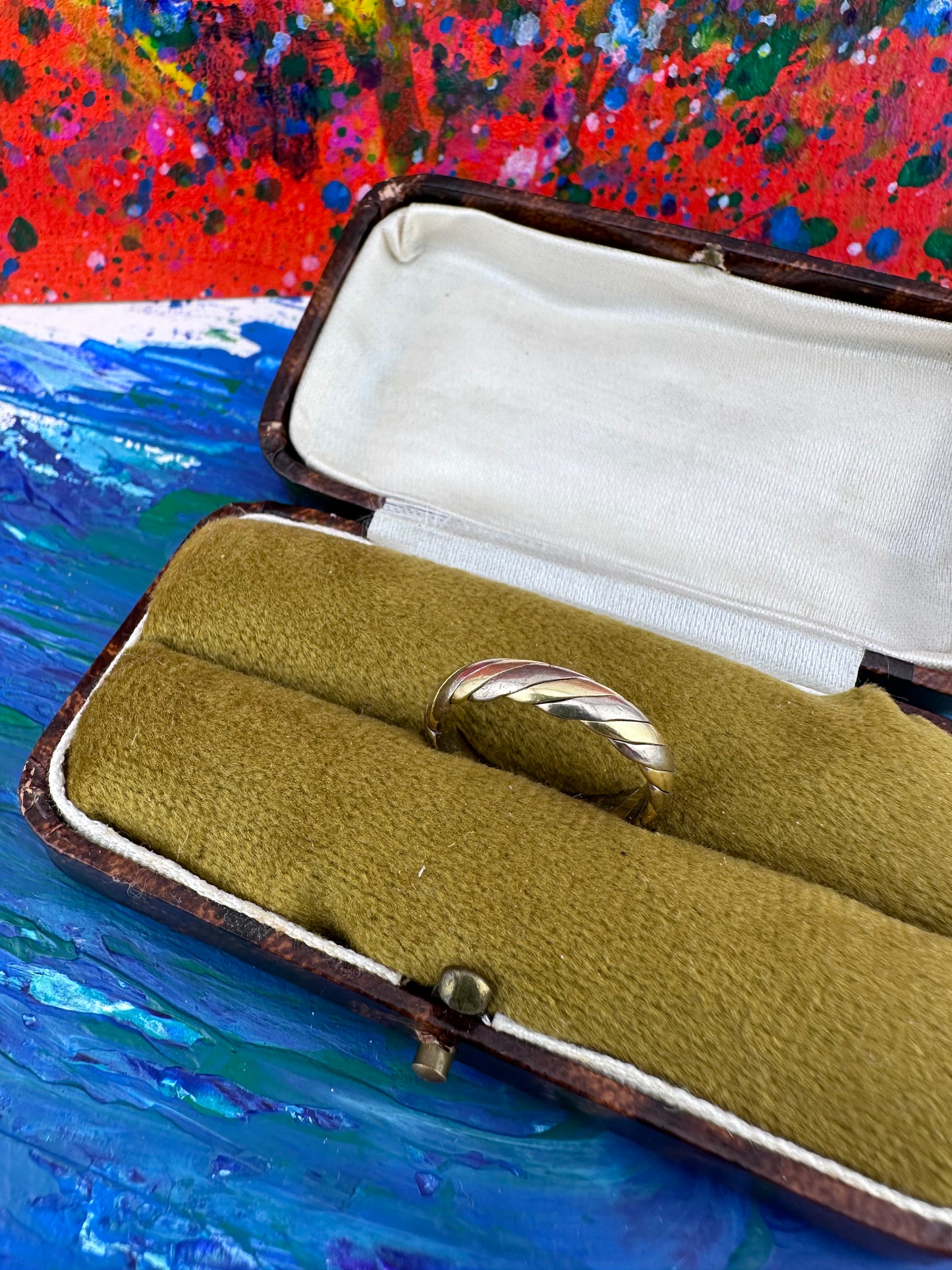 Vintage 18ct Bi-colour Twist ring