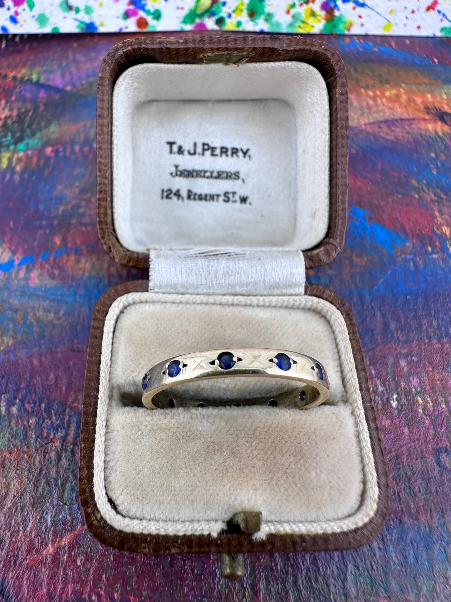 Vintage 9ct Gold Sapphire full eternity band
