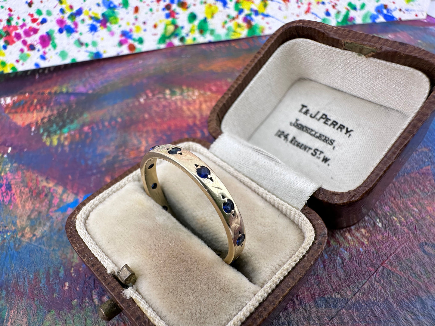 Vintage 9ct Gold Sapphire full eternity band