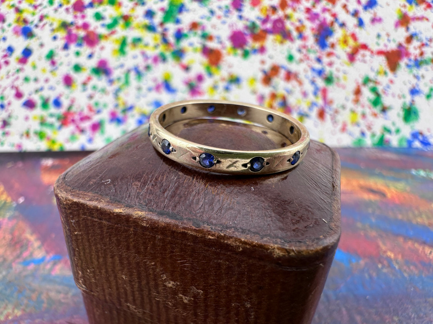 Vintage 9ct Gold Sapphire full eternity band