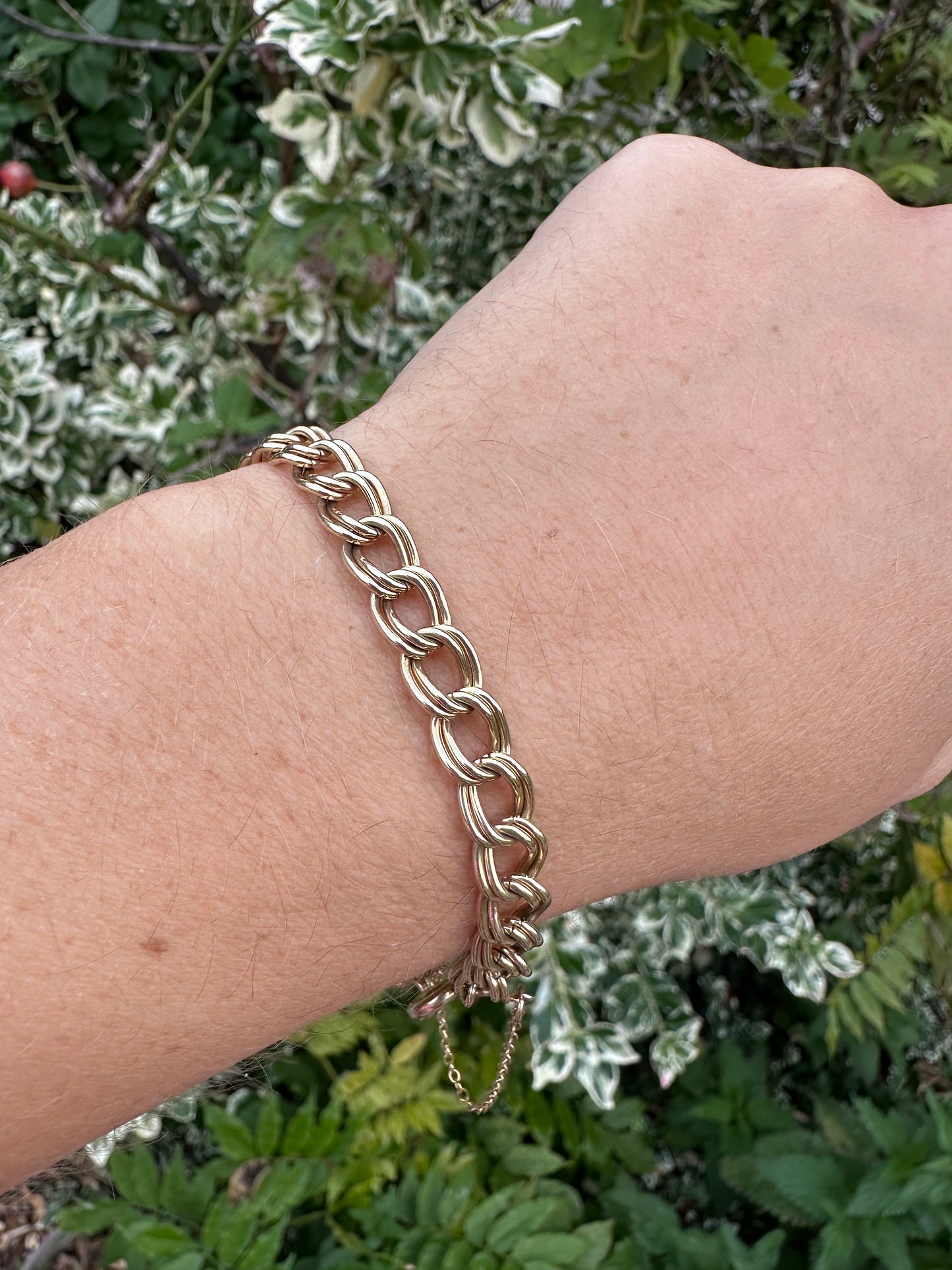 Reserved Sheena Vintage 9ct Gold double curb bracelet