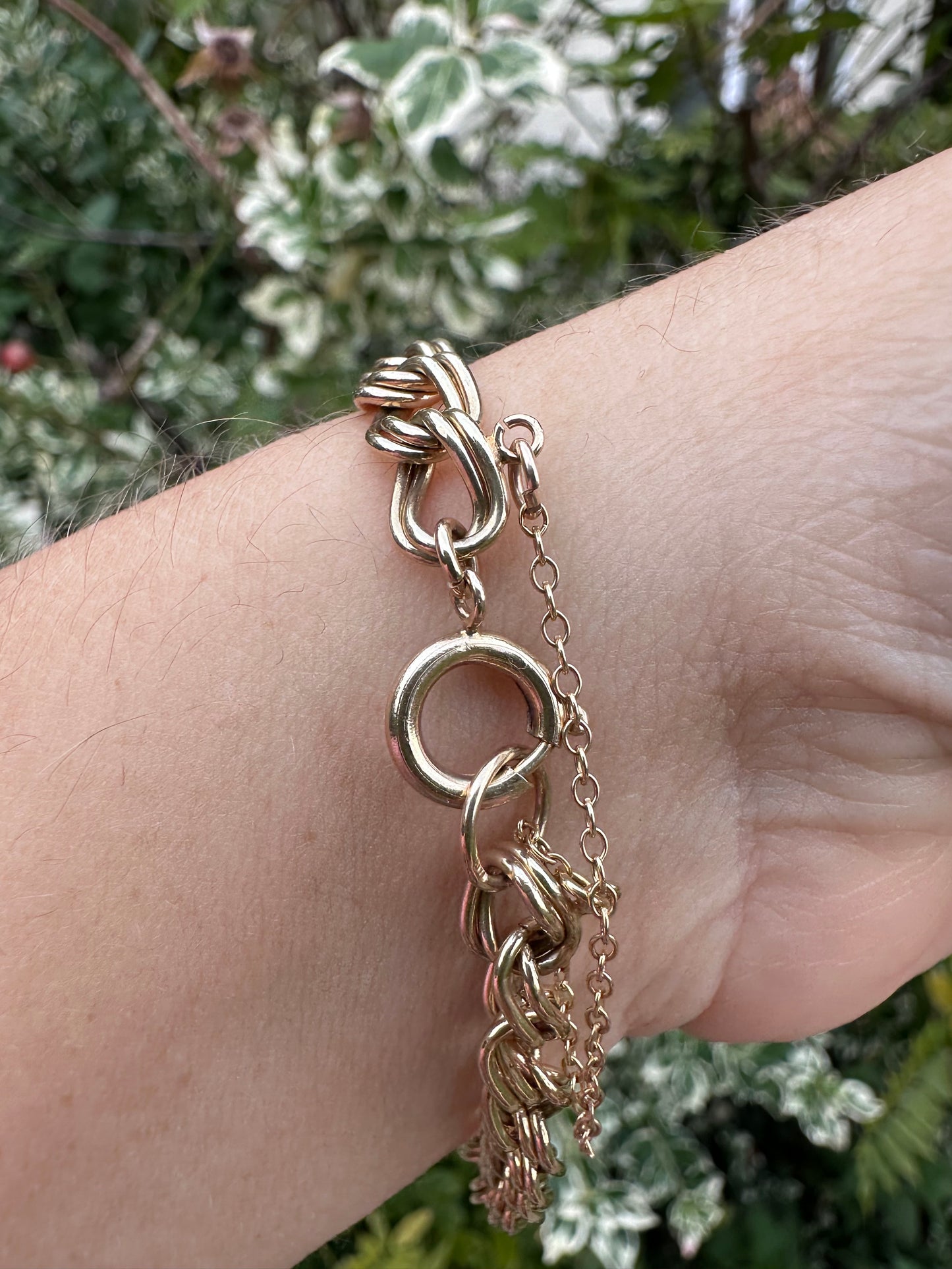 Reserved Sheena Vintage 9ct Gold double curb bracelet