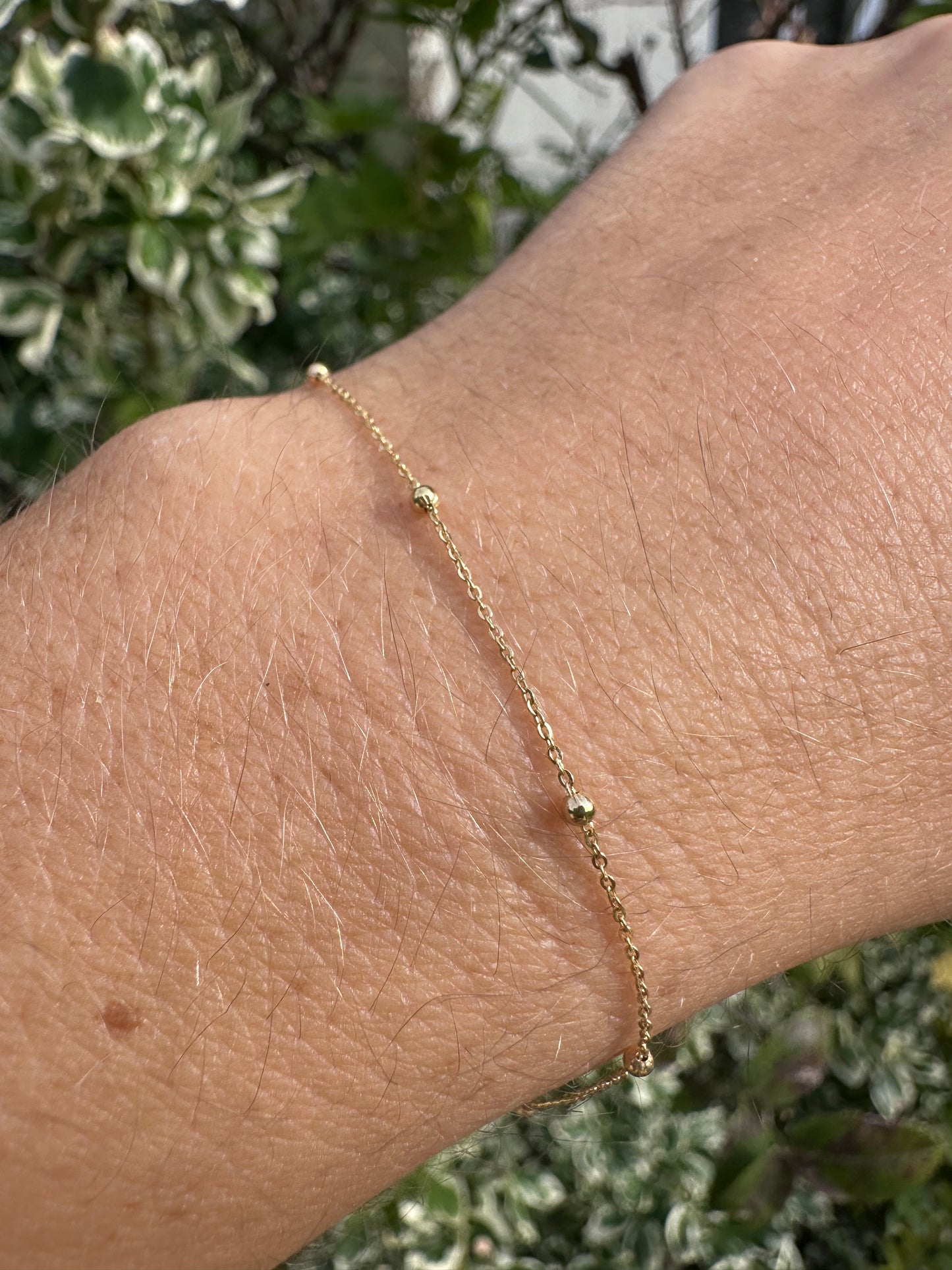 9ct Yellow Gold UnoAerre Ball station chain bracelet