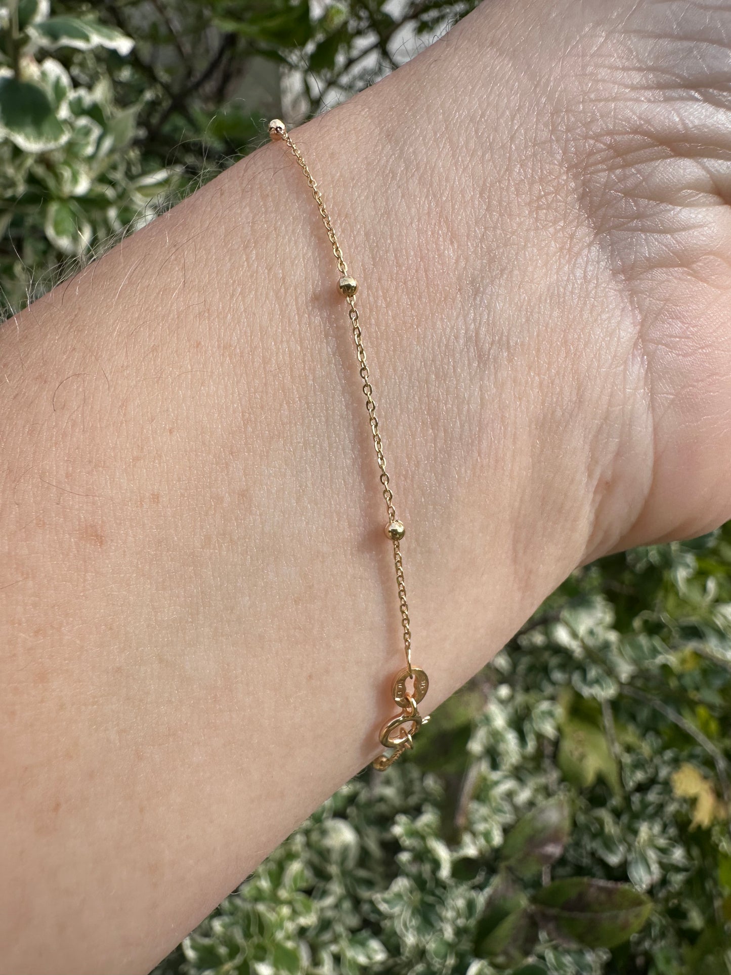 9ct Yellow Gold UnoAerre Ball station chain bracelet