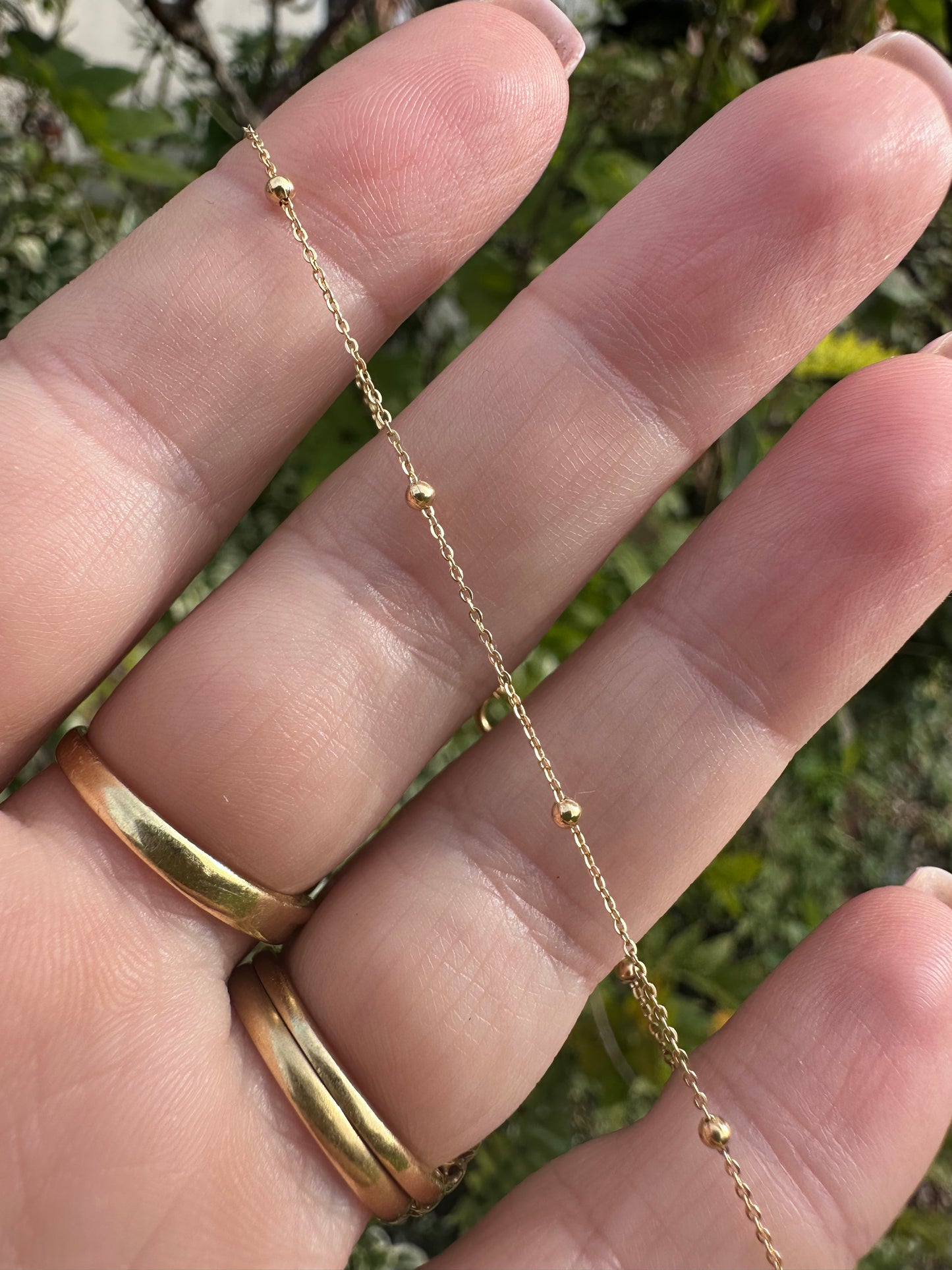 9ct Yellow Gold UnoAerre Ball station chain bracelet