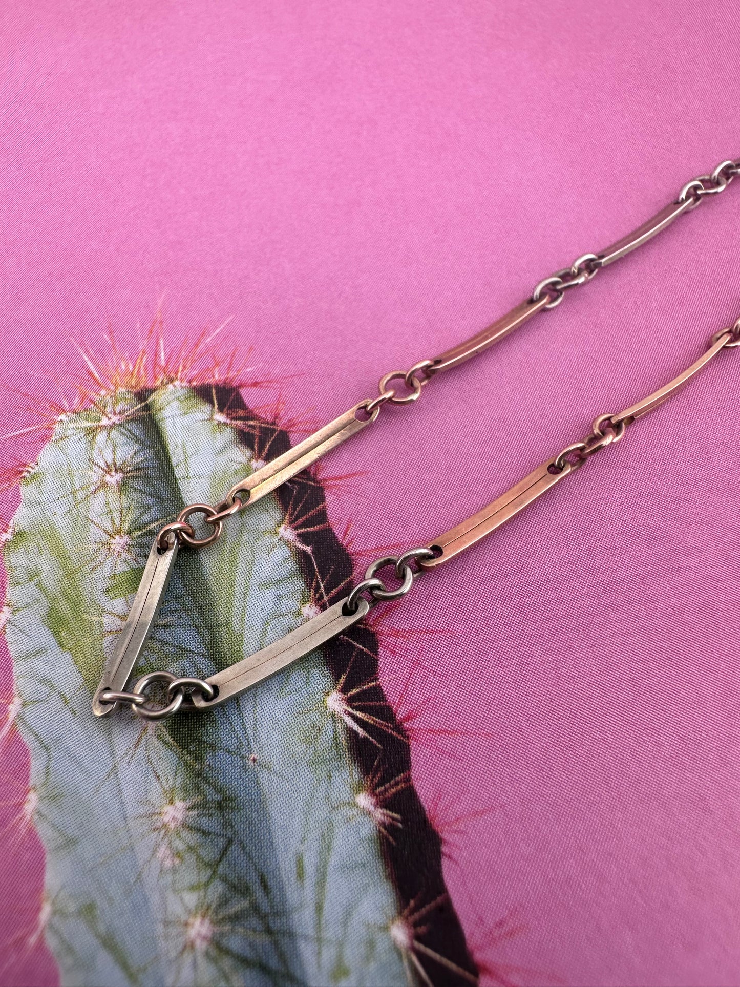 Antique 9ct Rose & White Gold bar bracelet