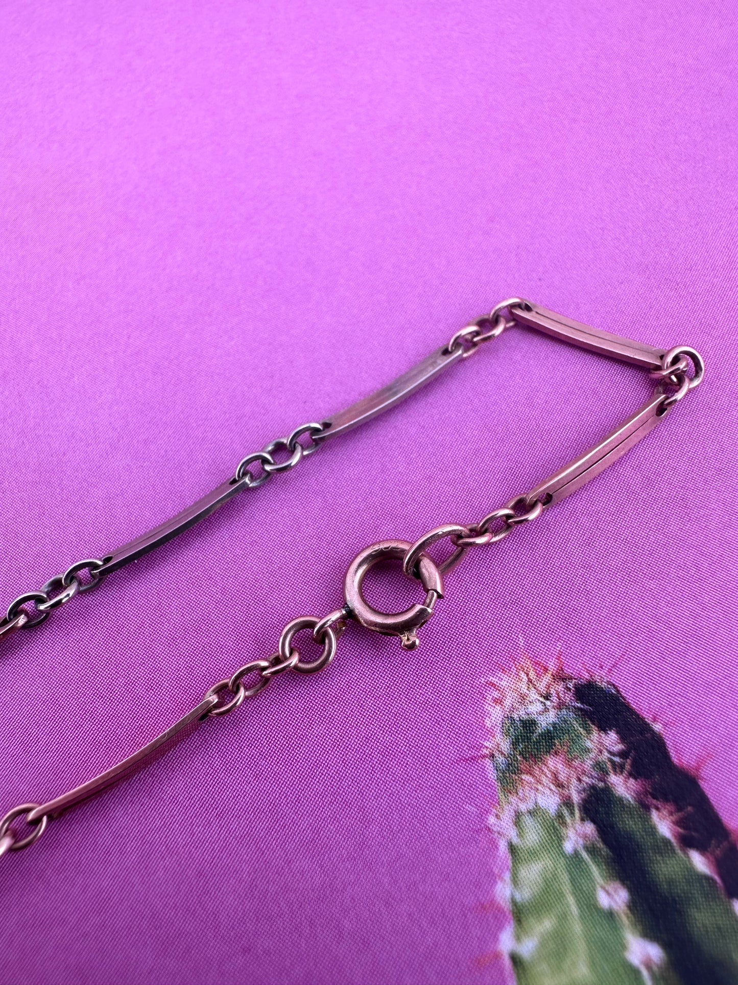 Antique 9ct Rose & White Gold bar bracelet
