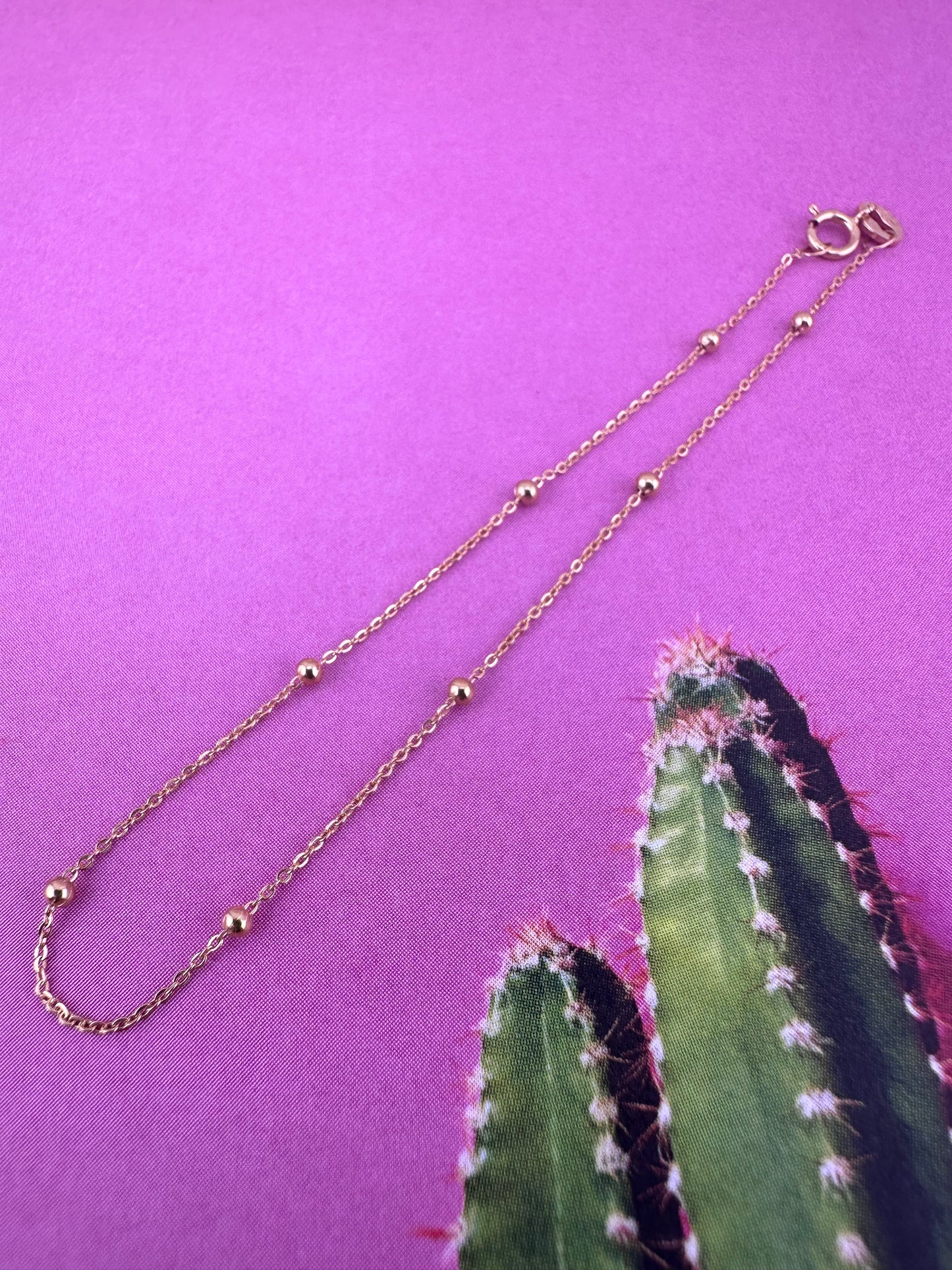 9ct Yellow Gold UnoAerre Ball station chain bracelet