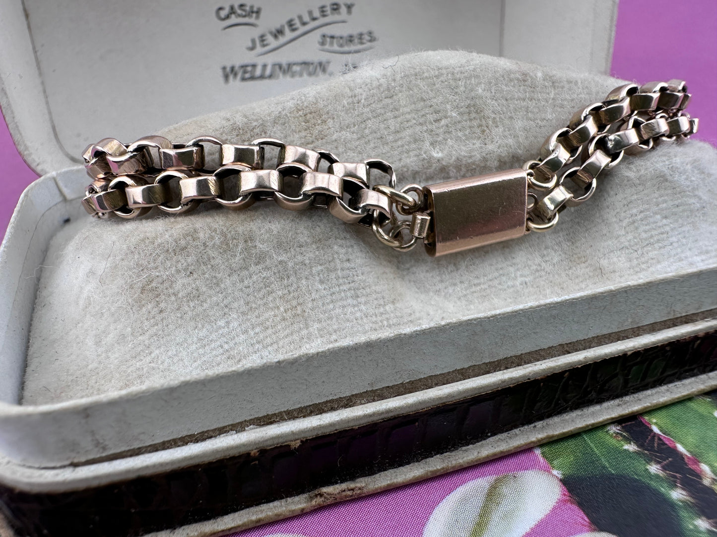 9ct Rose Gold two strand belcher bracelet