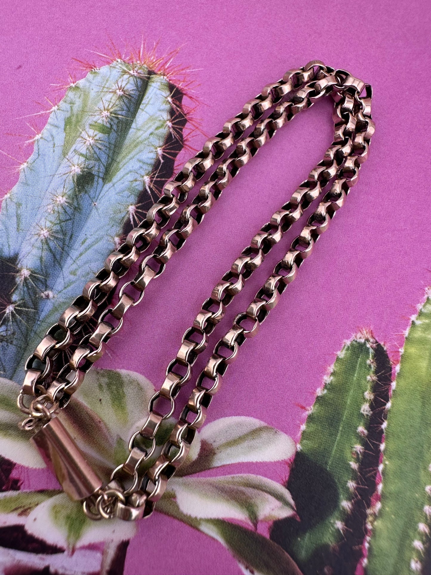 9ct Rose Gold two strand belcher bracelet