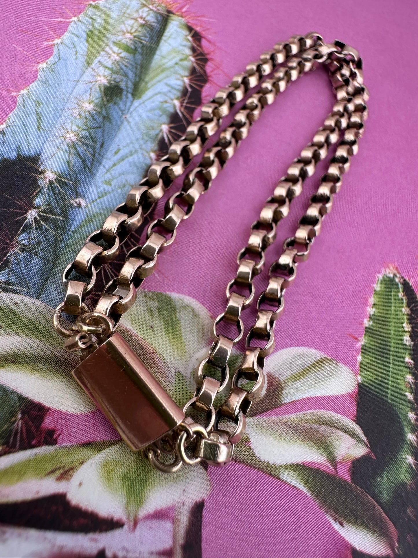 9ct Rose Gold two strand belcher bracelet