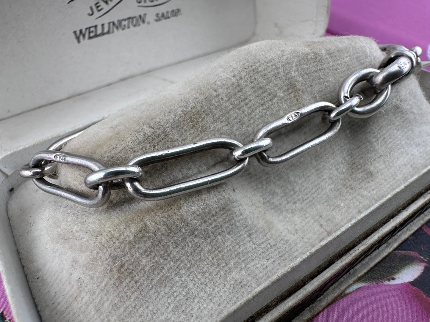 Antique Sterling silver trombone bracelet