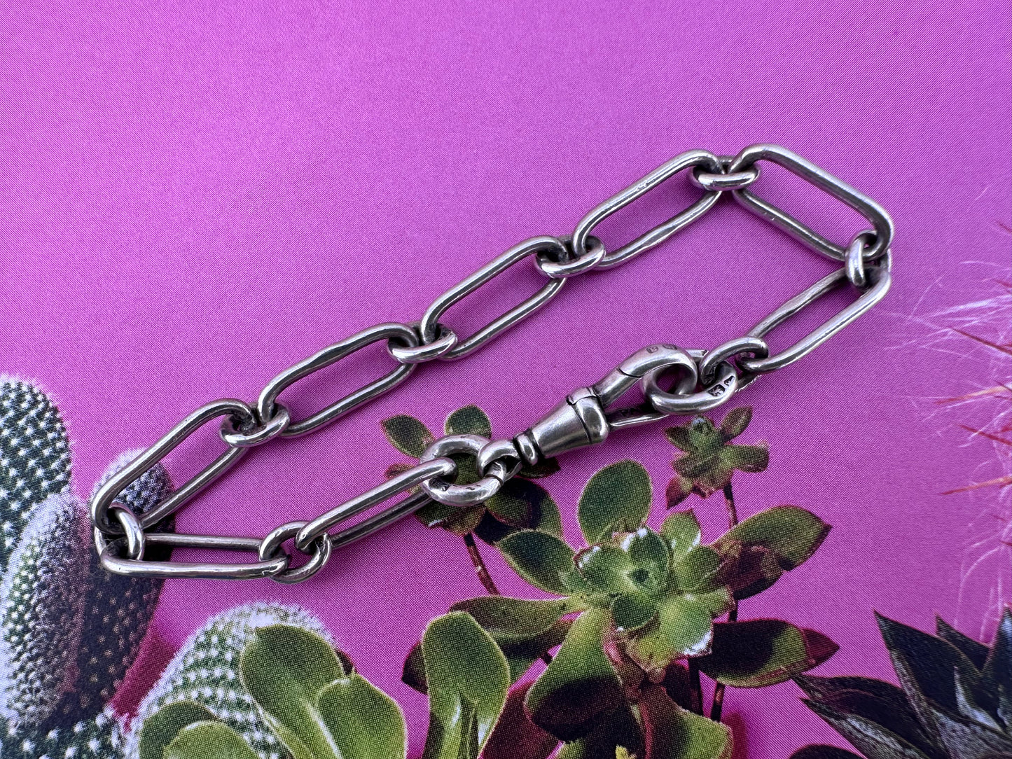 Antique Sterling silver trombone bracelet