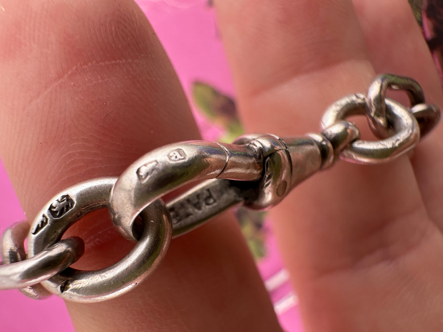 Antique Sterling silver trombone bracelet