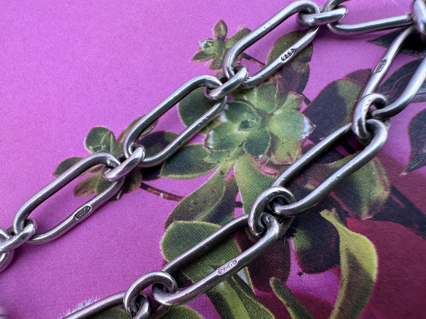 Antique Sterling silver trombone bracelet
