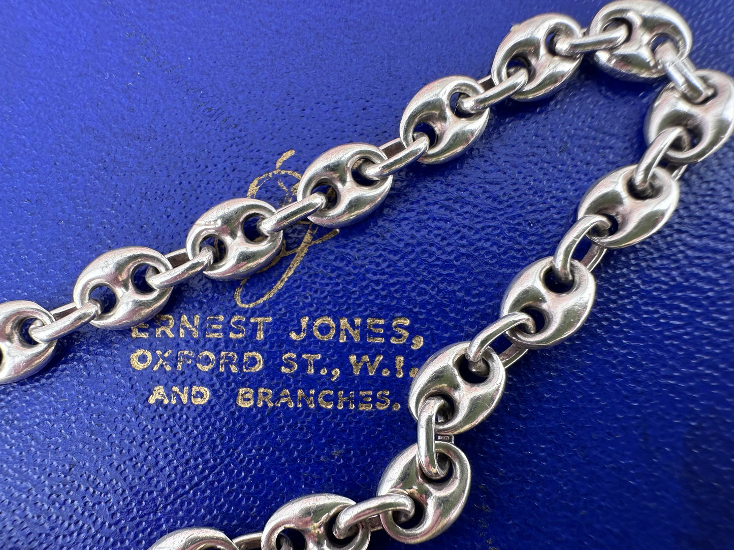 Sterling Silver Puffy mariner bracelet with dog clip