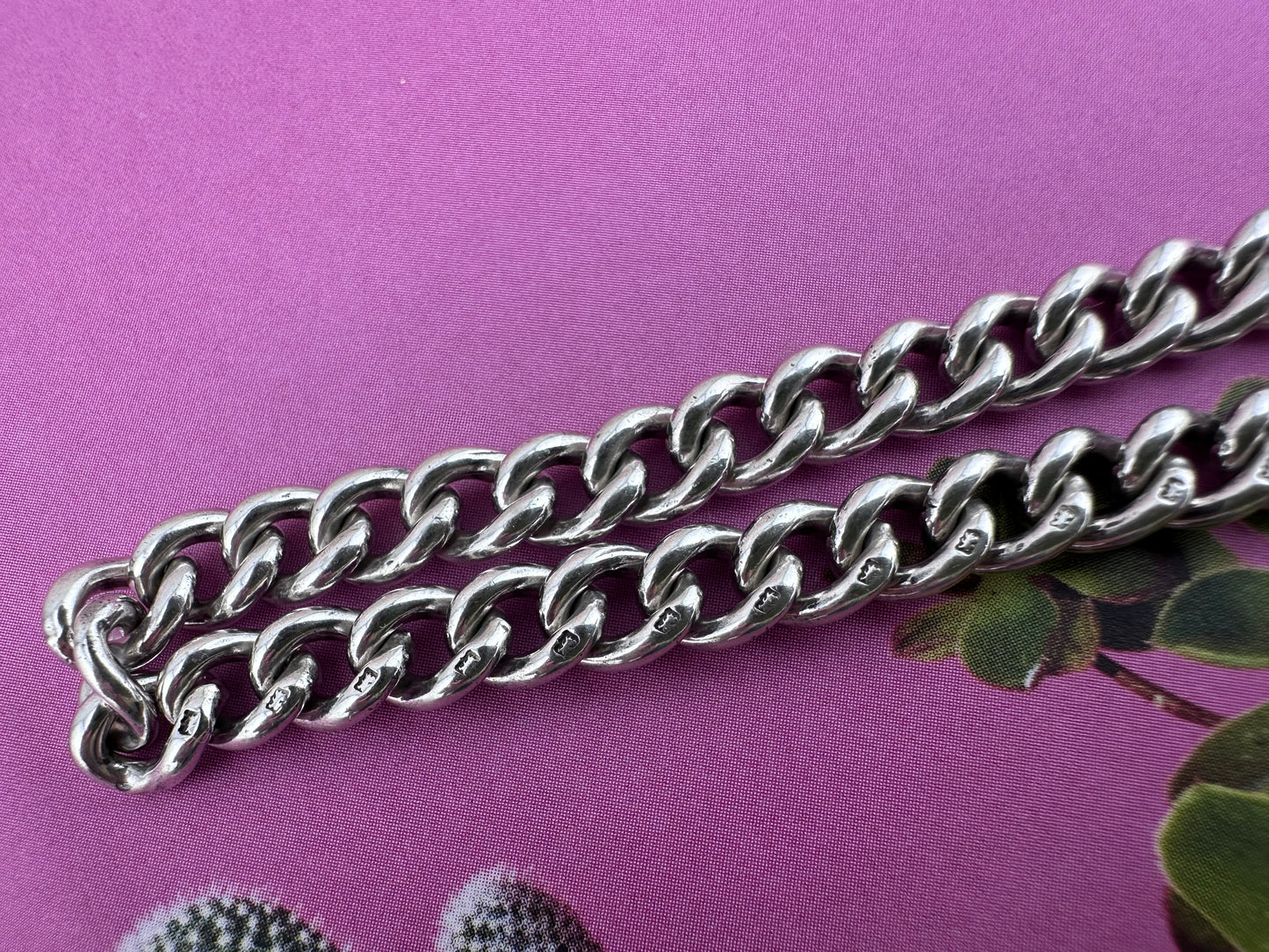 Sterling Silver Curb Bracelet with dogclip and T-bar