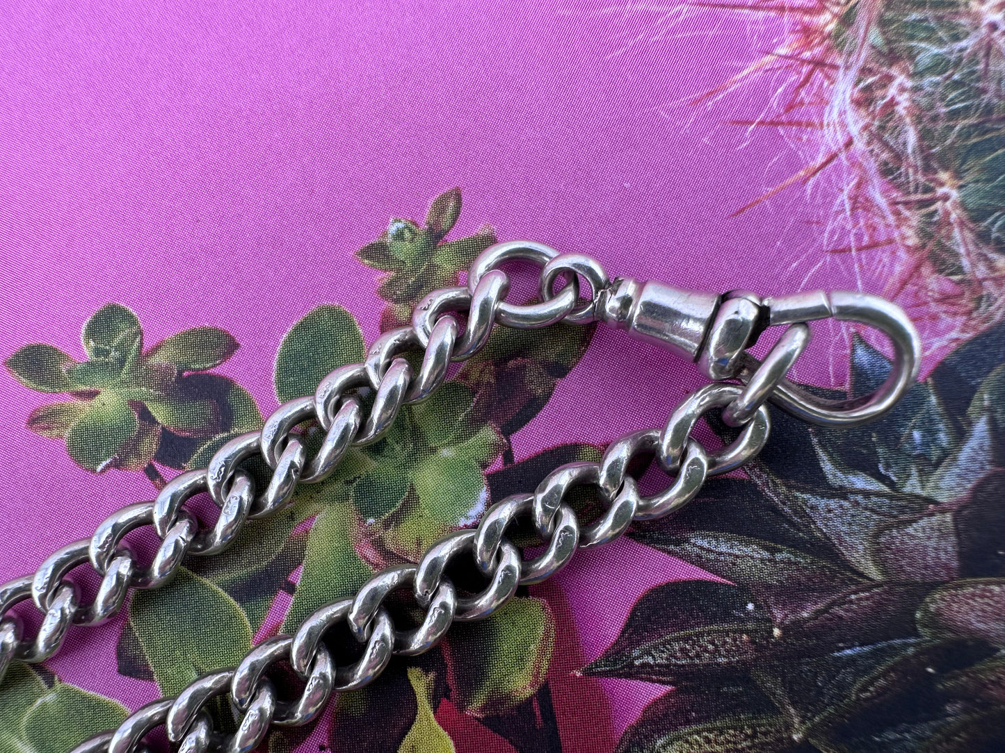 Vintage Sterling Silver Curb Bracelet with dog clip
