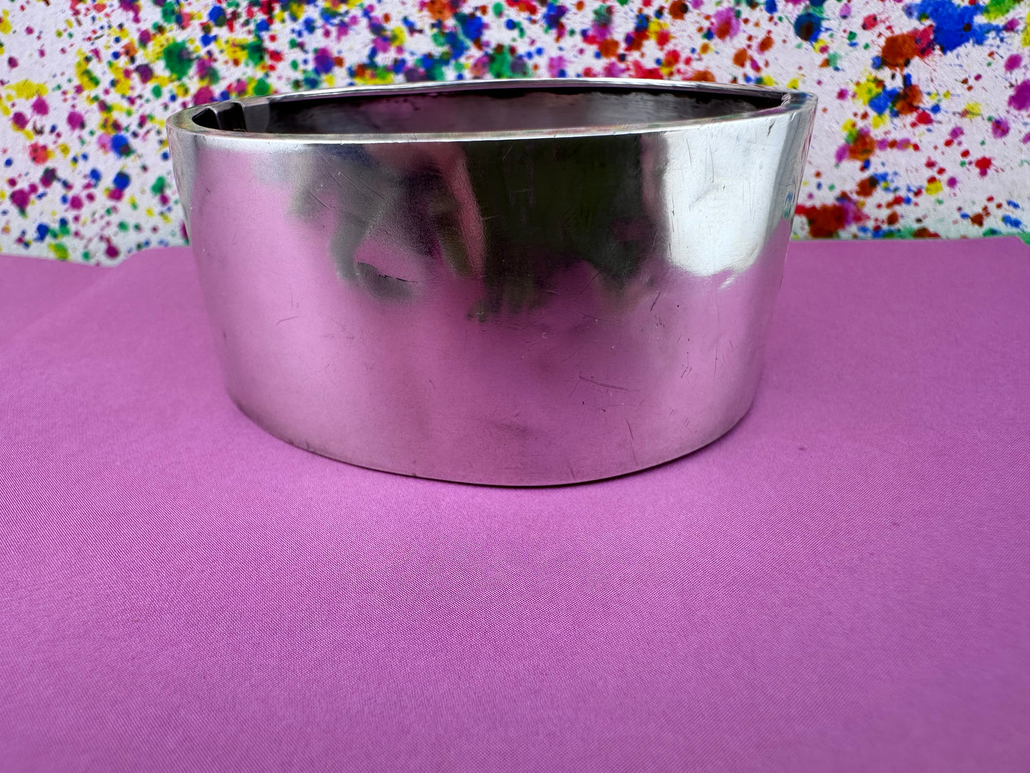 Antique Sterling silver Engraved hinged Cuff/Bangle