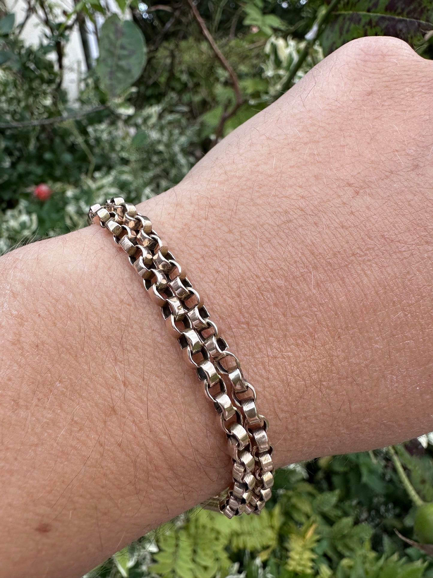 9ct Rose Gold two strand belcher bracelet