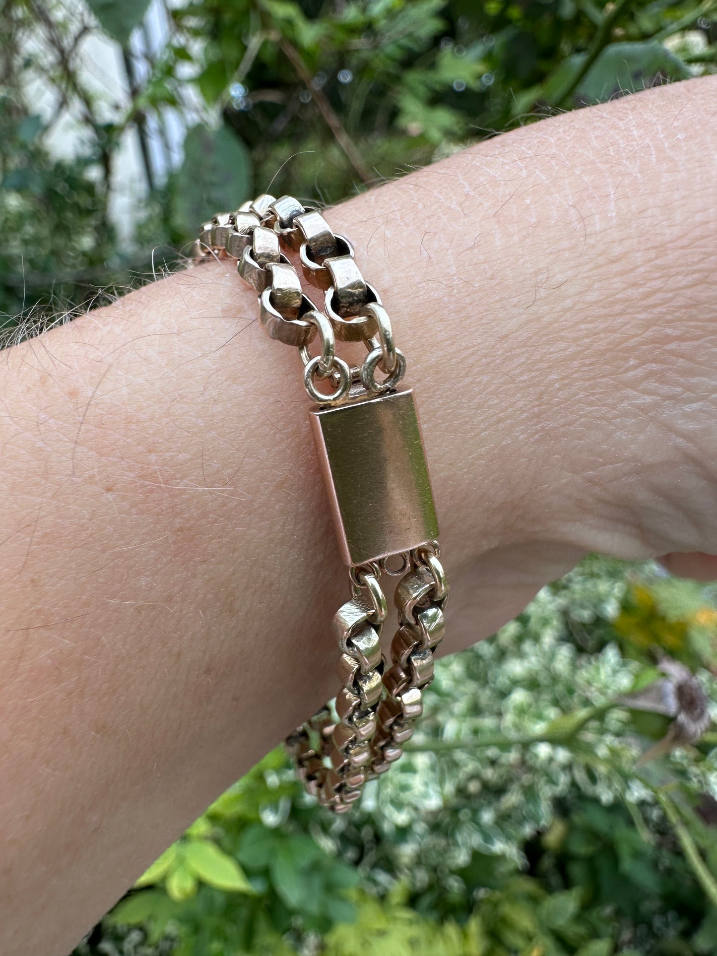 9ct Rose Gold two strand belcher bracelet