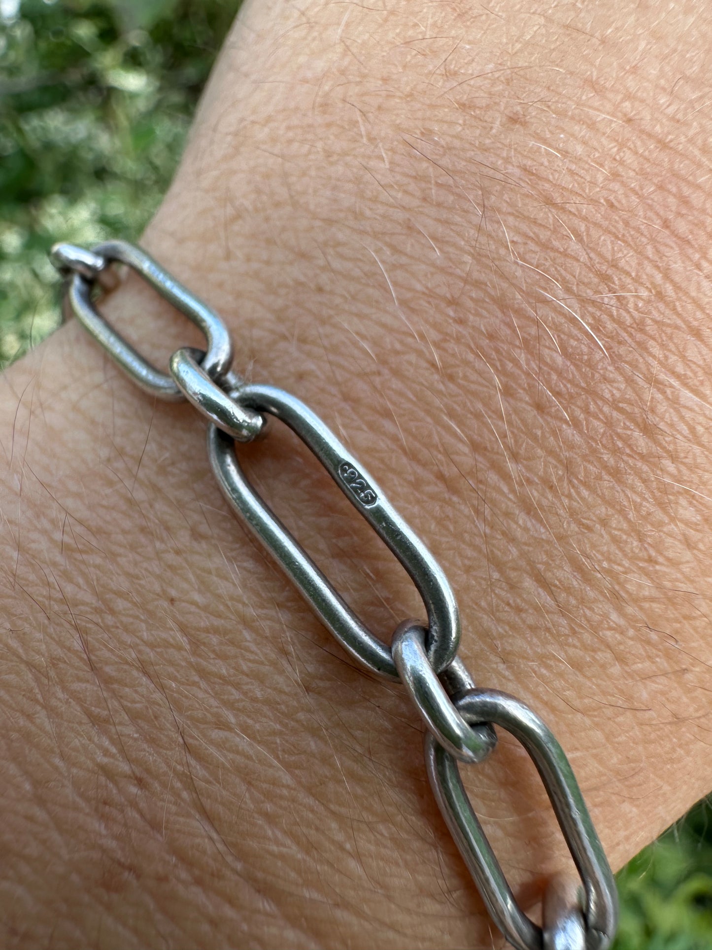 Antique Sterling silver trombone bracelet