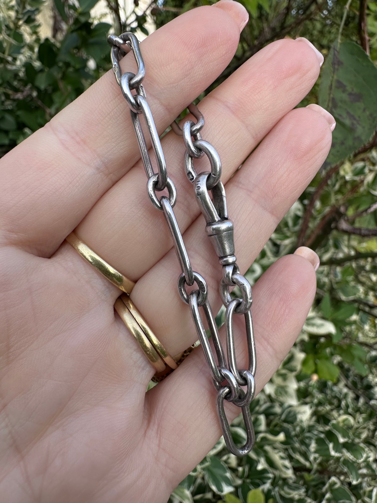 Antique Sterling silver trombone bracelet