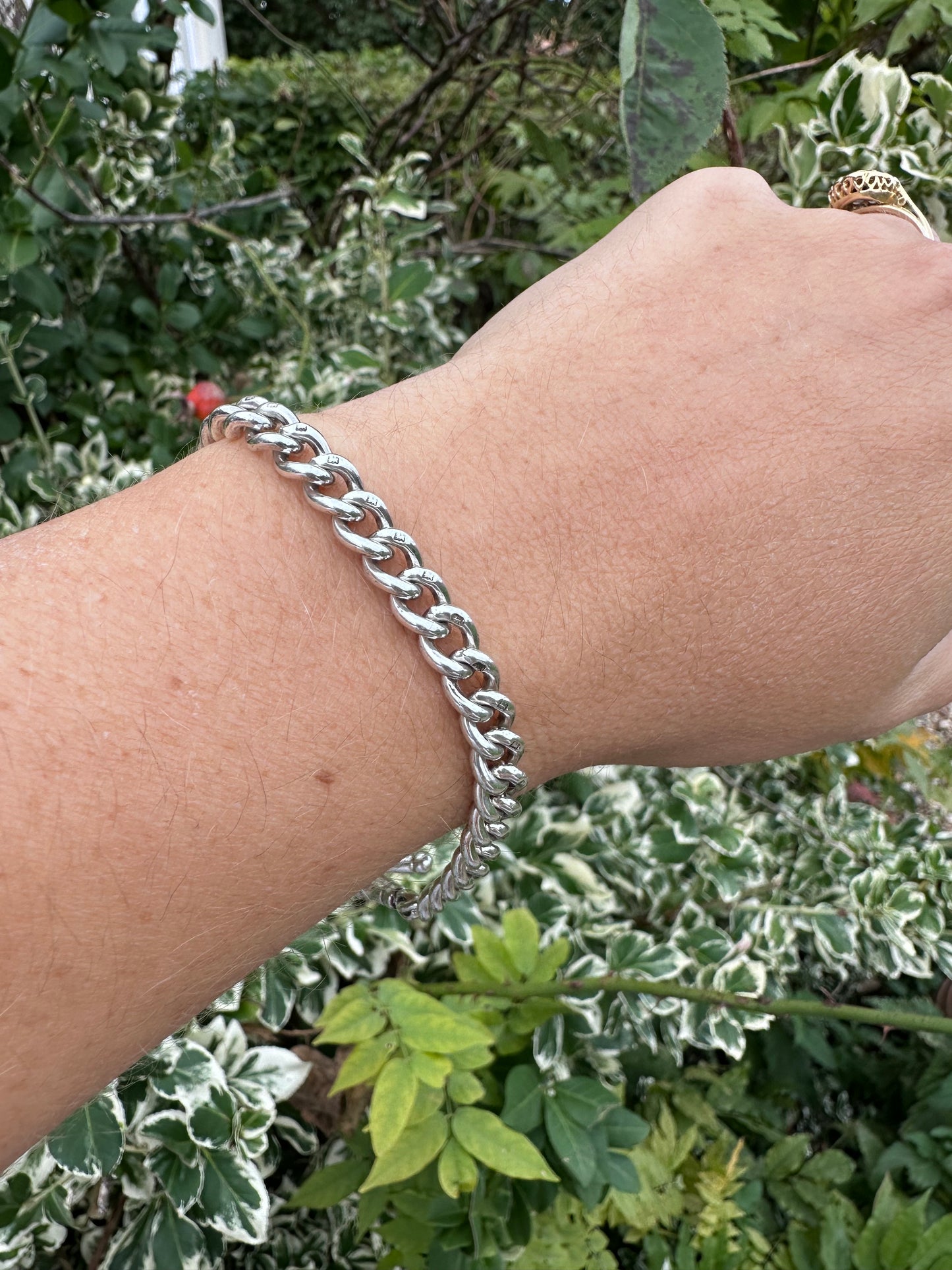 Vintage Sterling Silver Curb Bracelet with dog clip