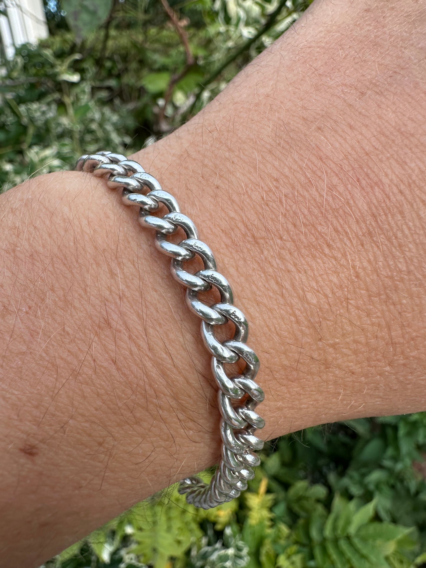 Vintage Sterling Silver Curb Bracelet with dog clip