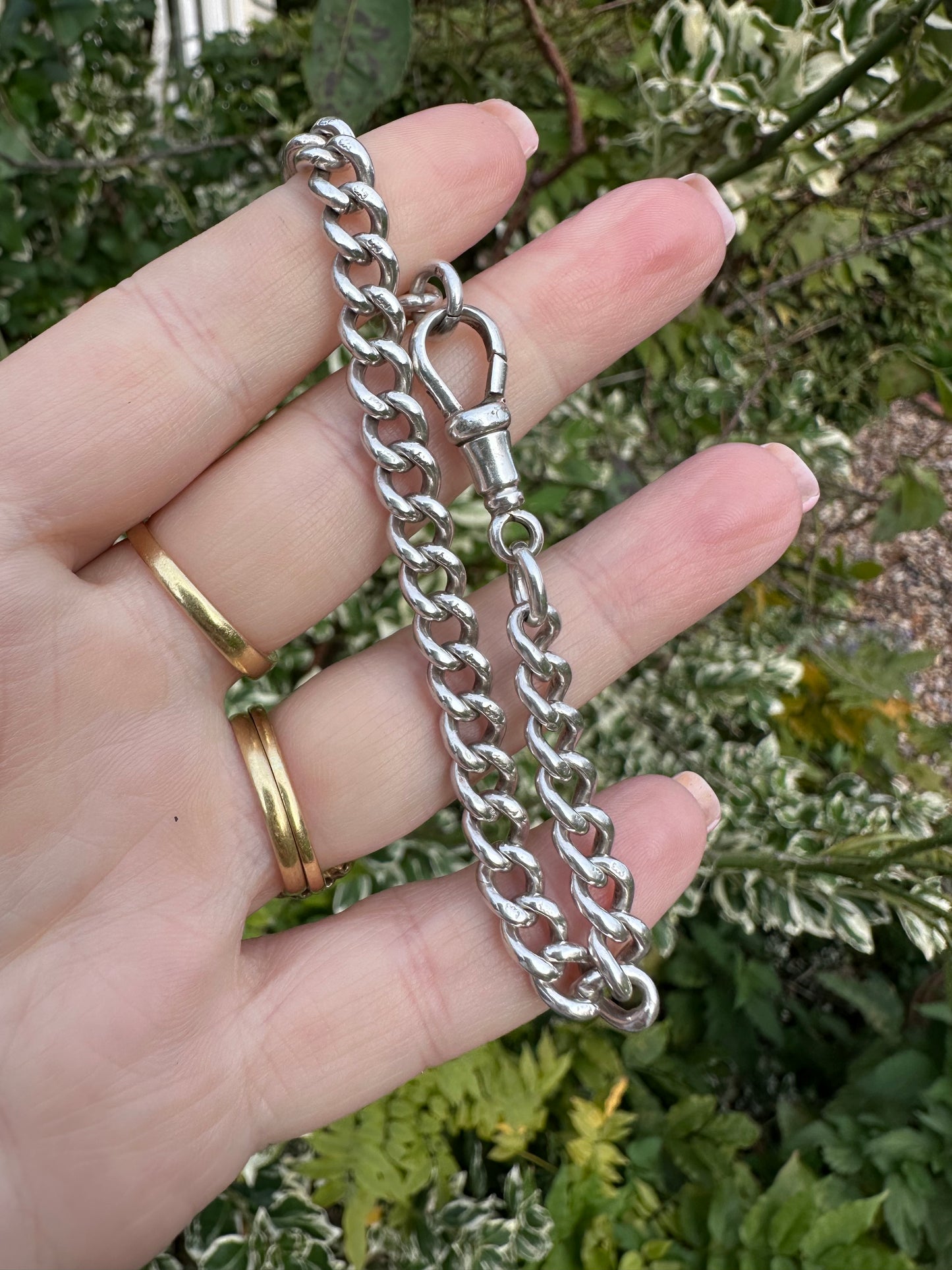 Vintage Sterling Silver Curb Bracelet with dog clip