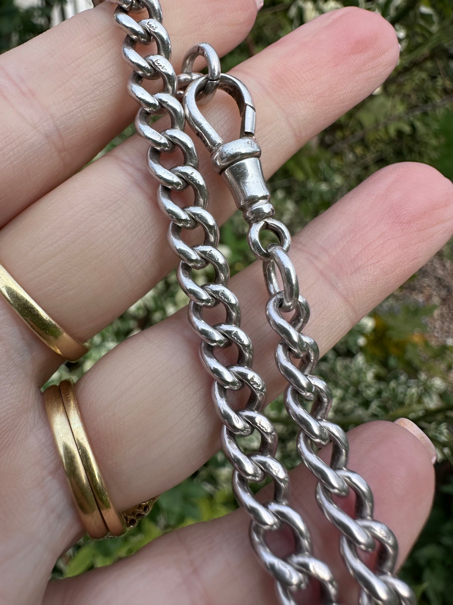 Vintage Sterling Silver Curb Bracelet with dog clip