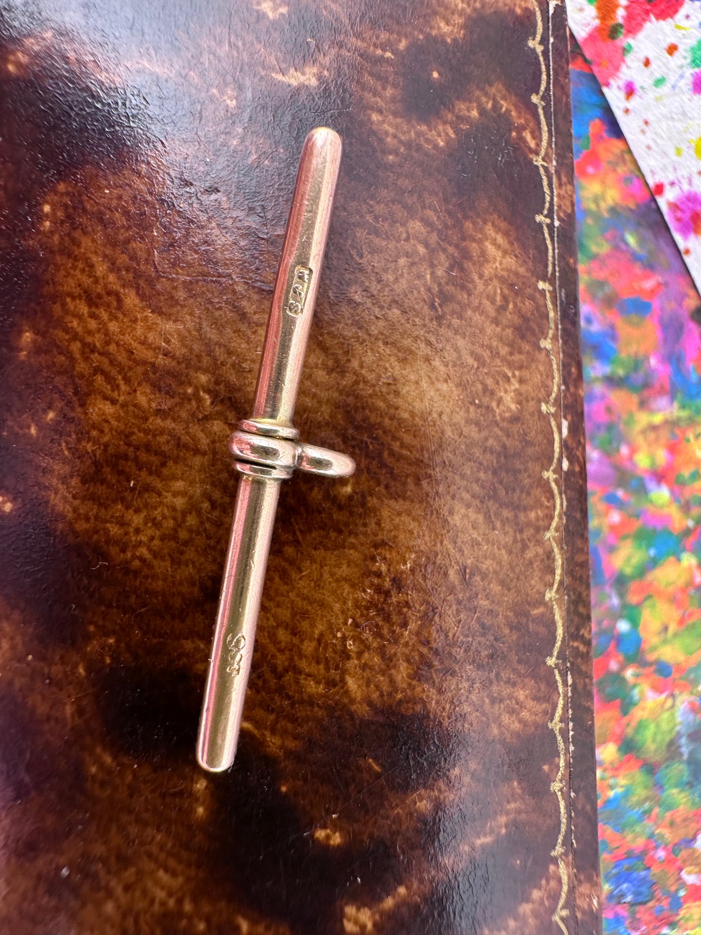 Antique 9ct Rose Gold T-Bar