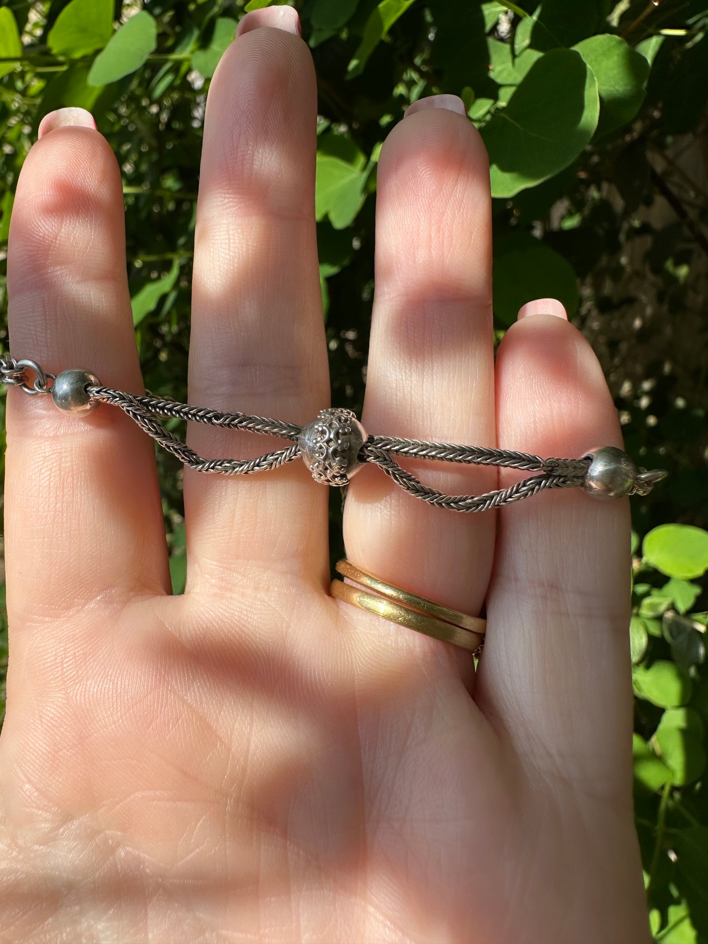Silver Albertina Bracelet with Tassel, T-Bar & Dog Clip