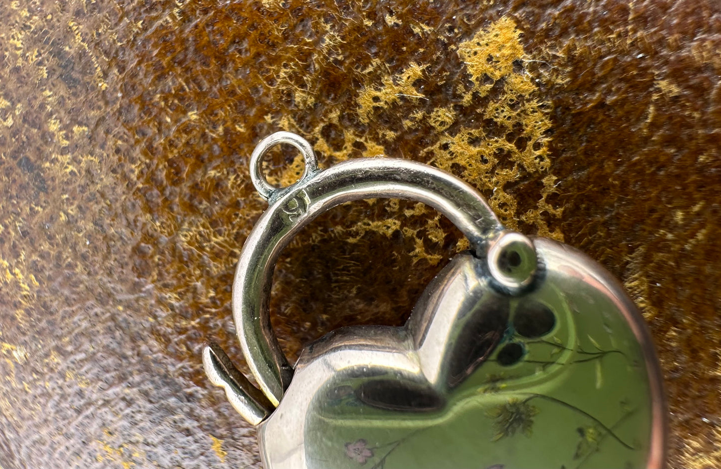 Antique 9ct Rose Gold Puffy heart padlock