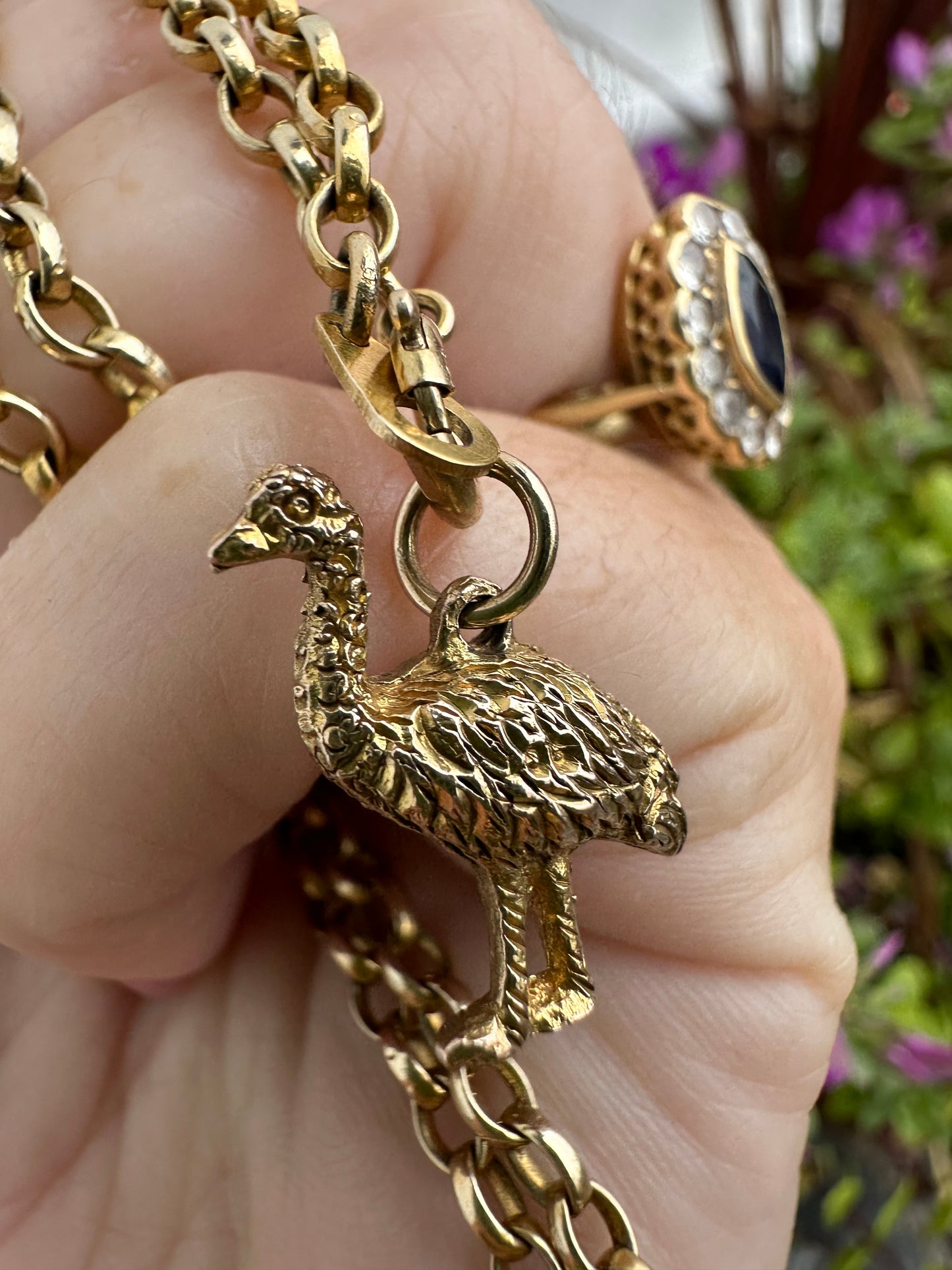 Antique 9ct Ostrich charm
