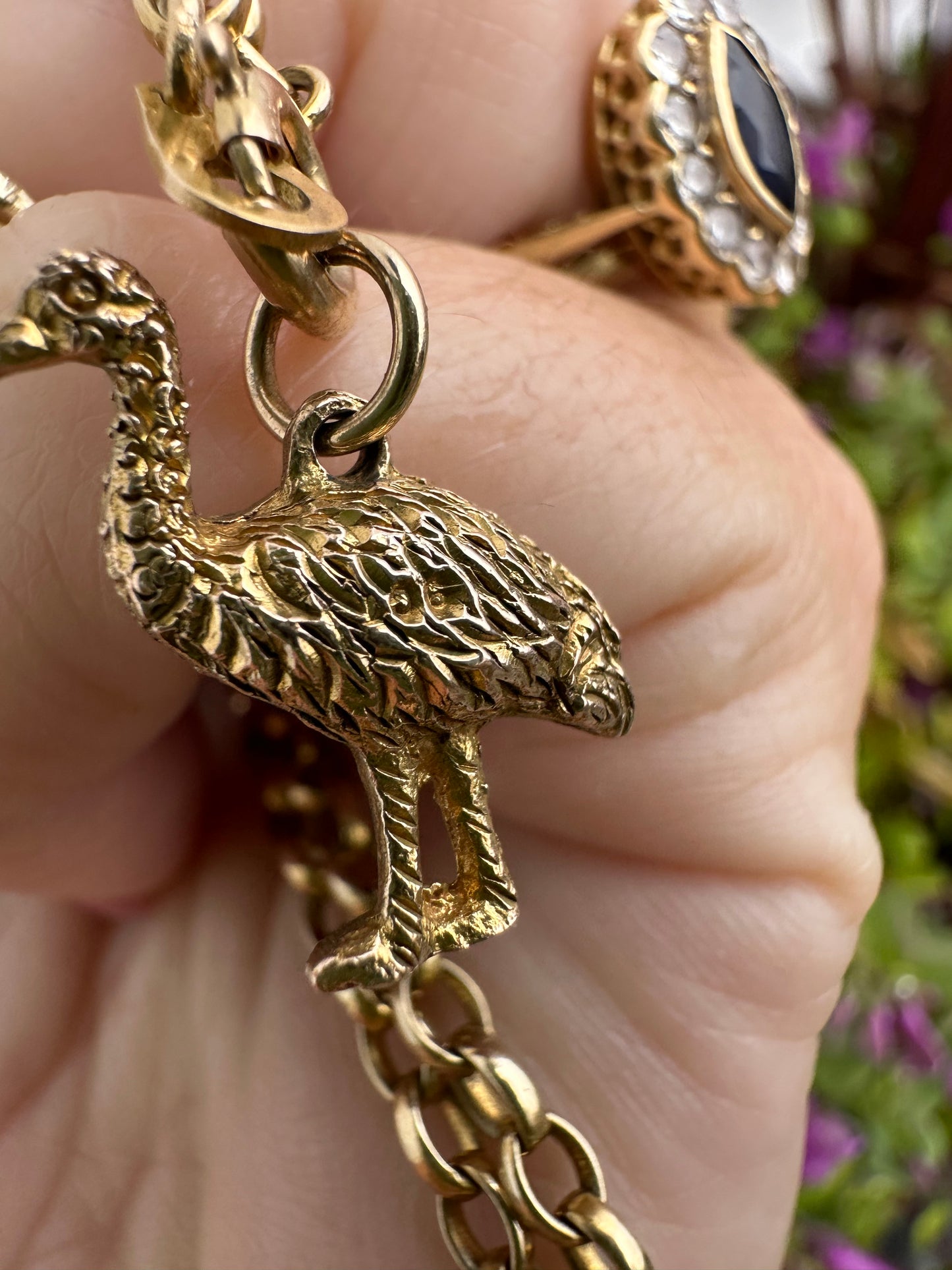 Antique 9ct Ostrich charm