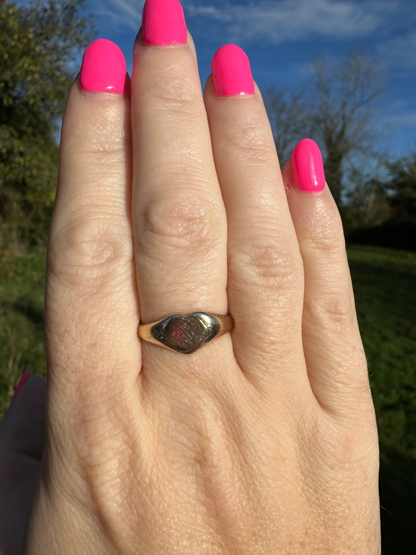 Vintage 9ct Gold Heart Signet