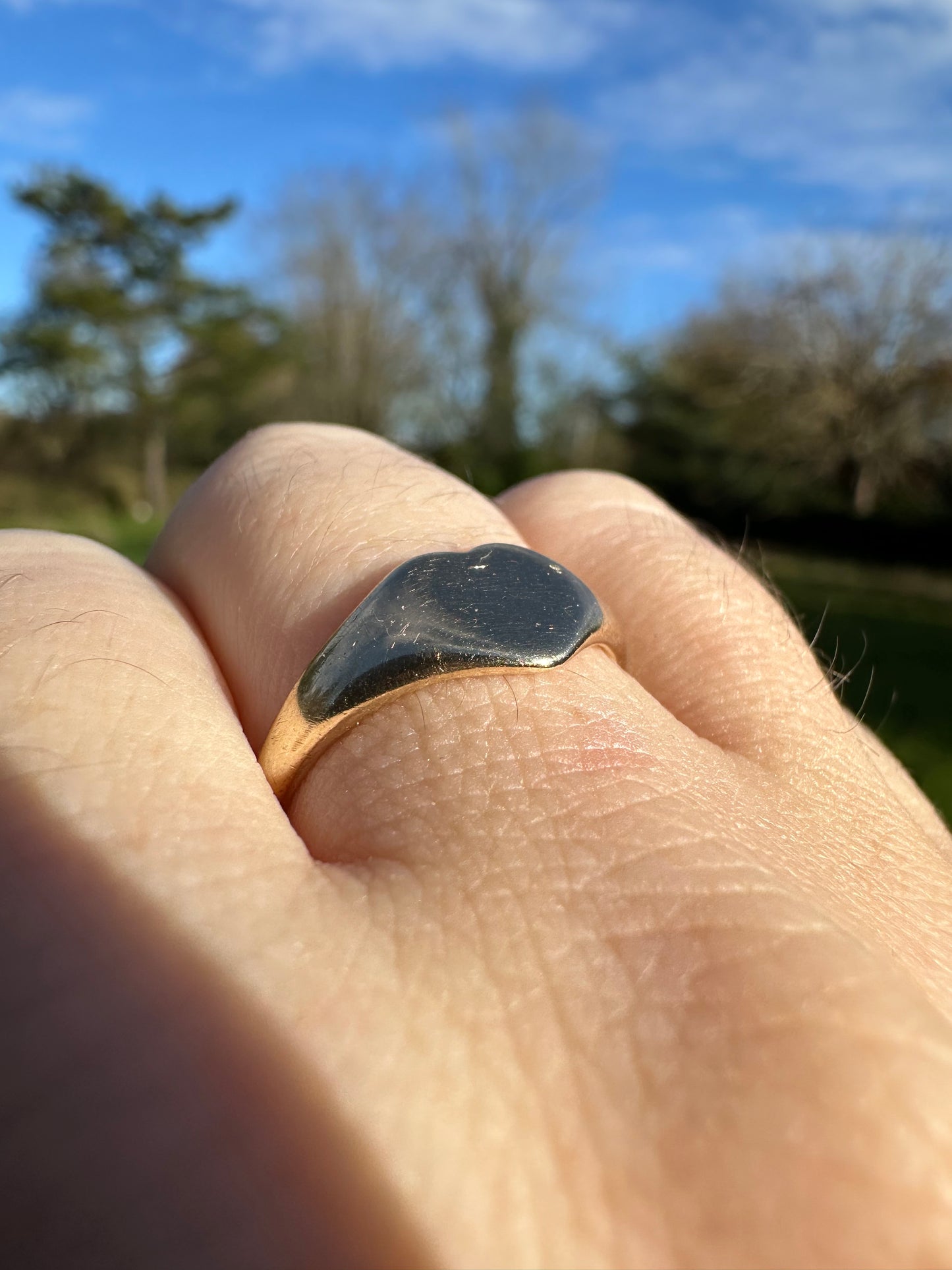 Vintage 9ct Gold Heart Signet