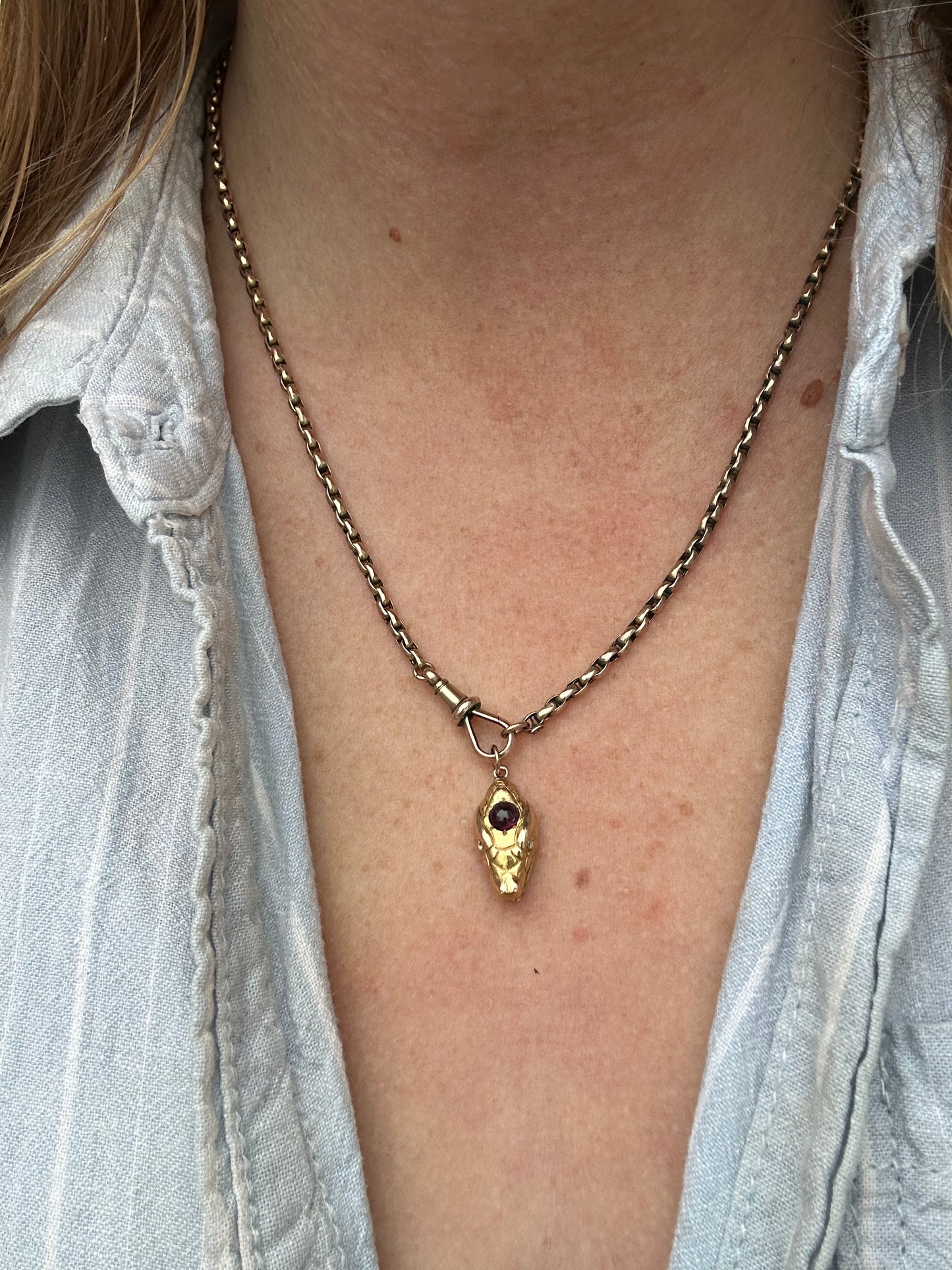 Reserved Lala- Antique 15ct Dragon/Snake Head charm