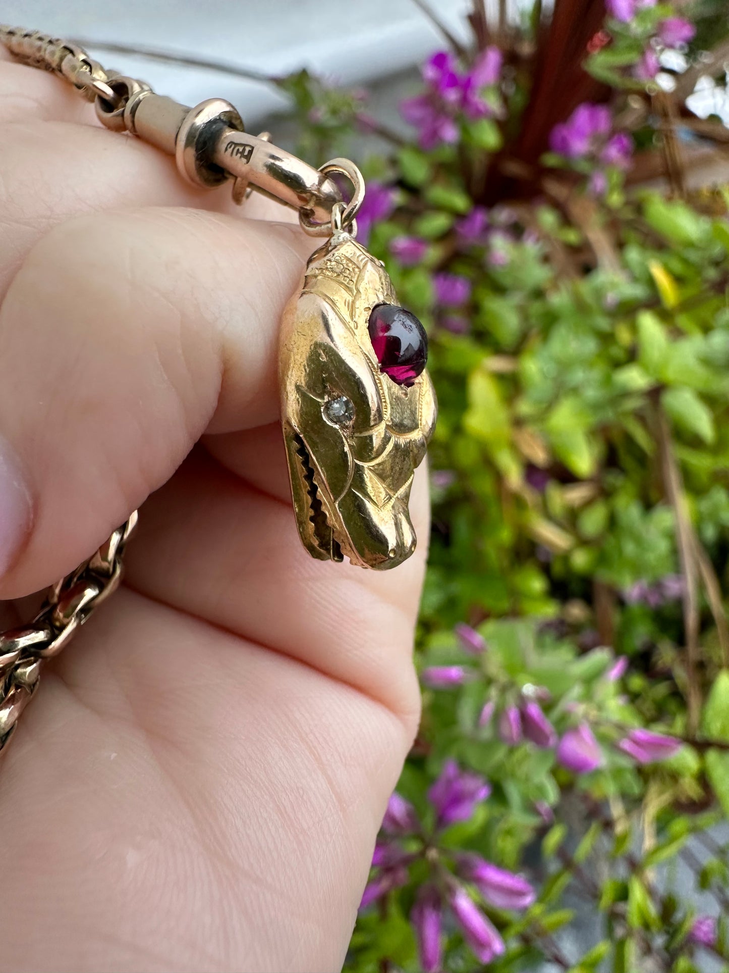 Reserved Lala- Antique 15ct Dragon/Snake Head charm