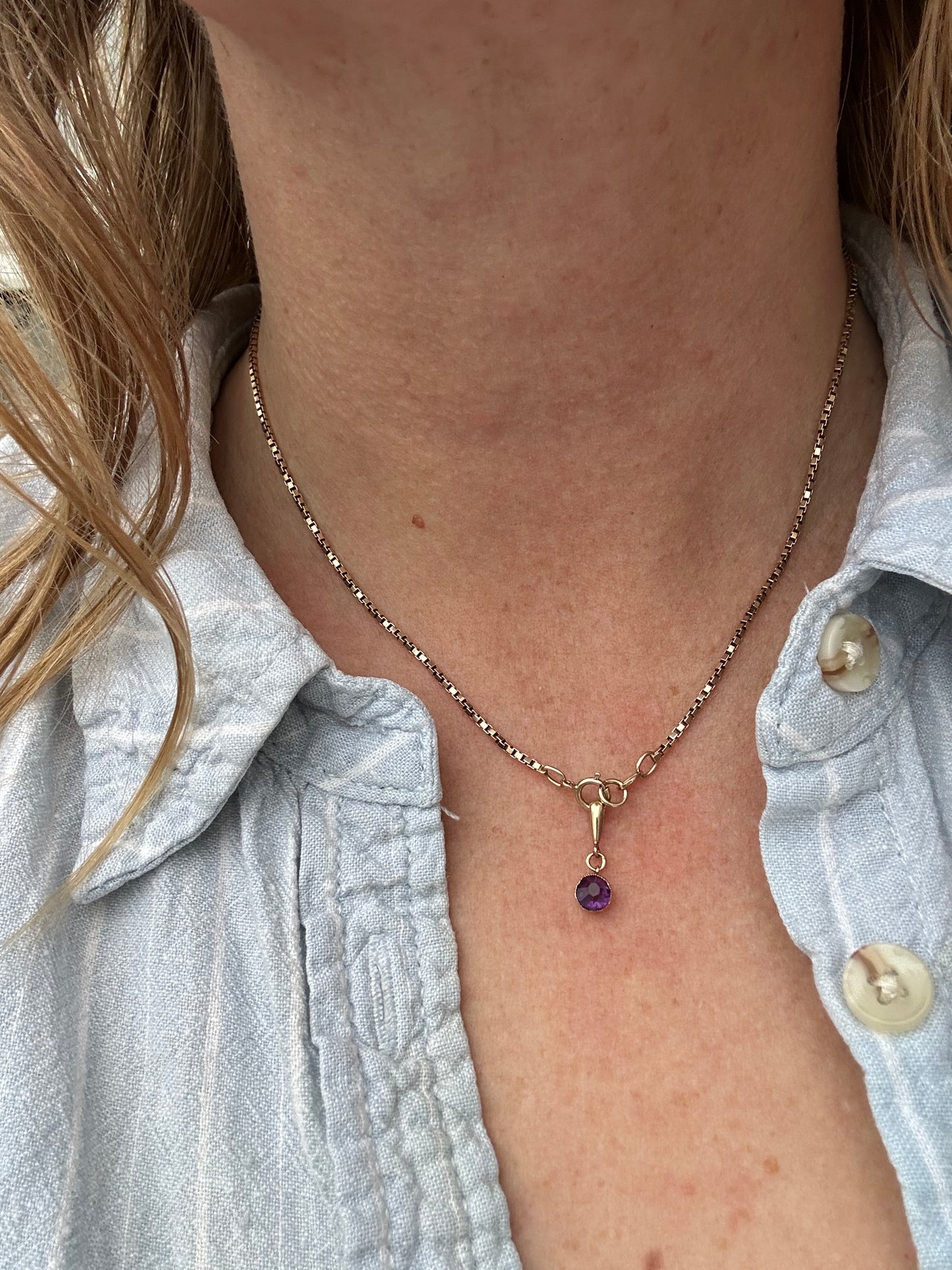 Edwardian 9ct Gold Amethyst charm