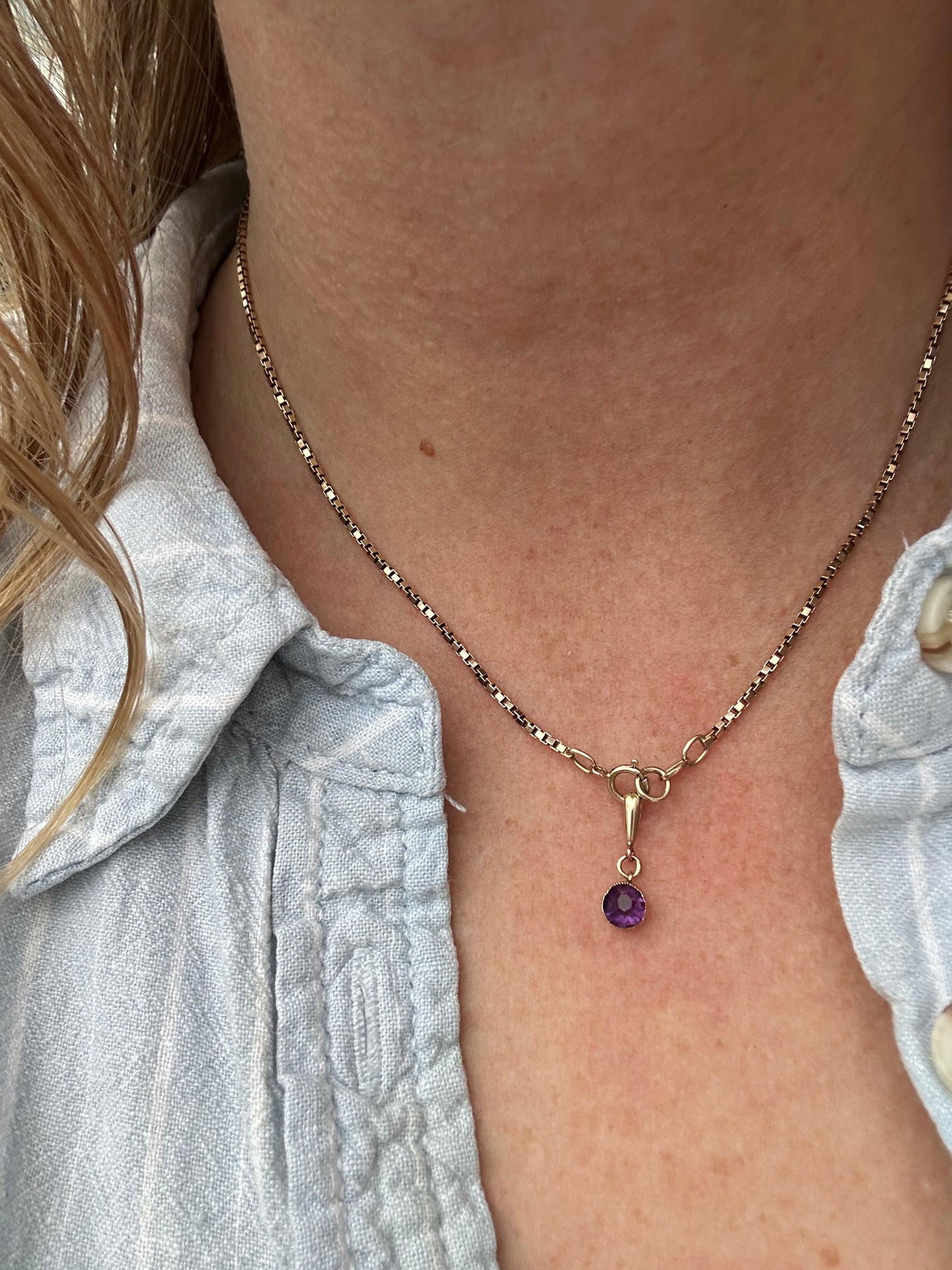 Edwardian 9ct Gold Amethyst charm