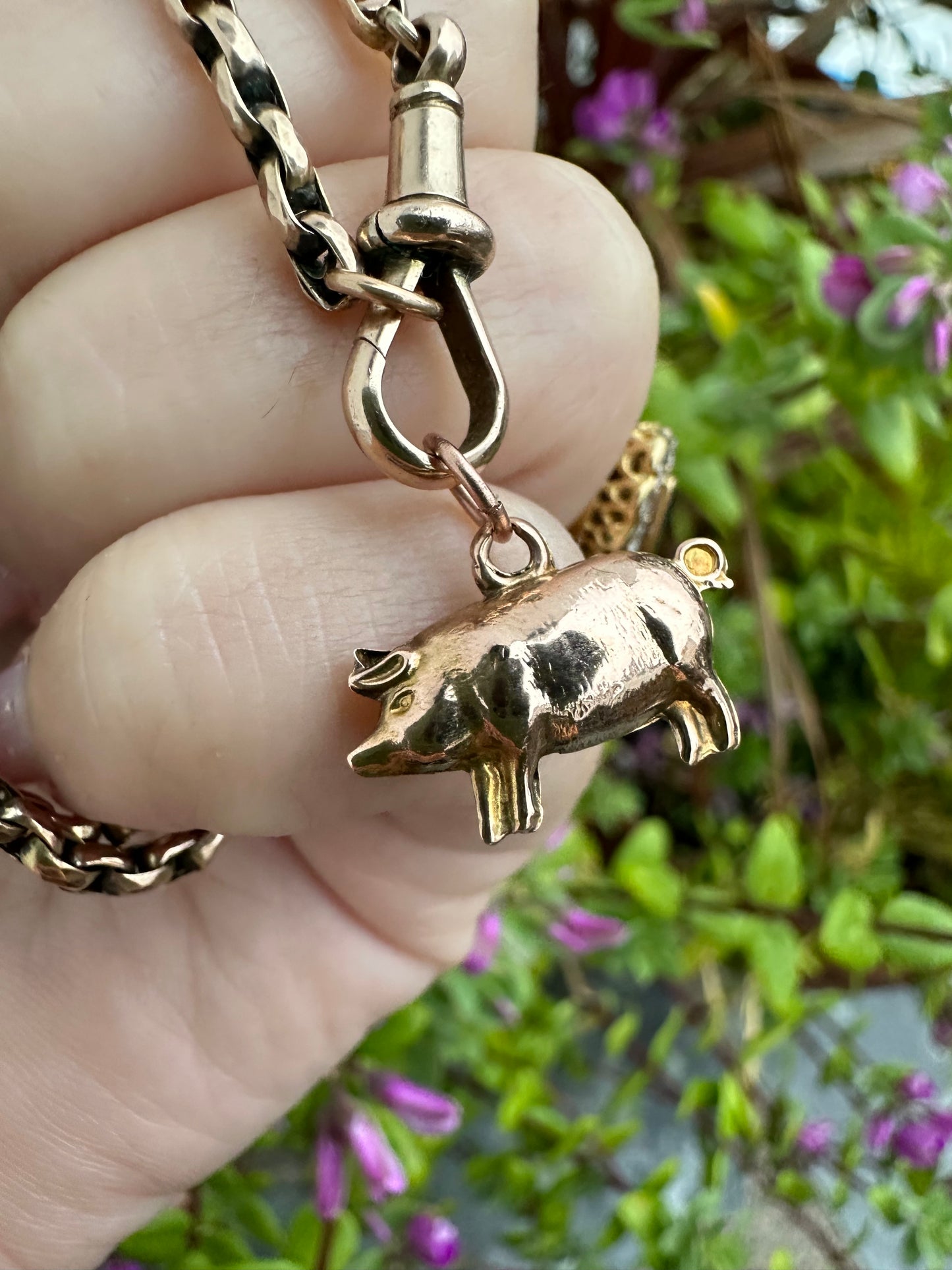 9ct Rose gold pig charm