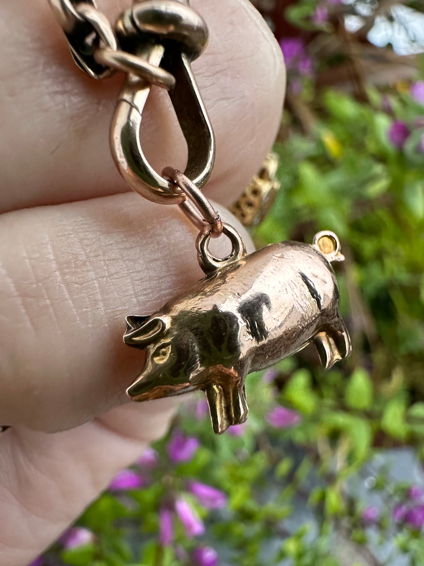 9ct Rose gold pig charm