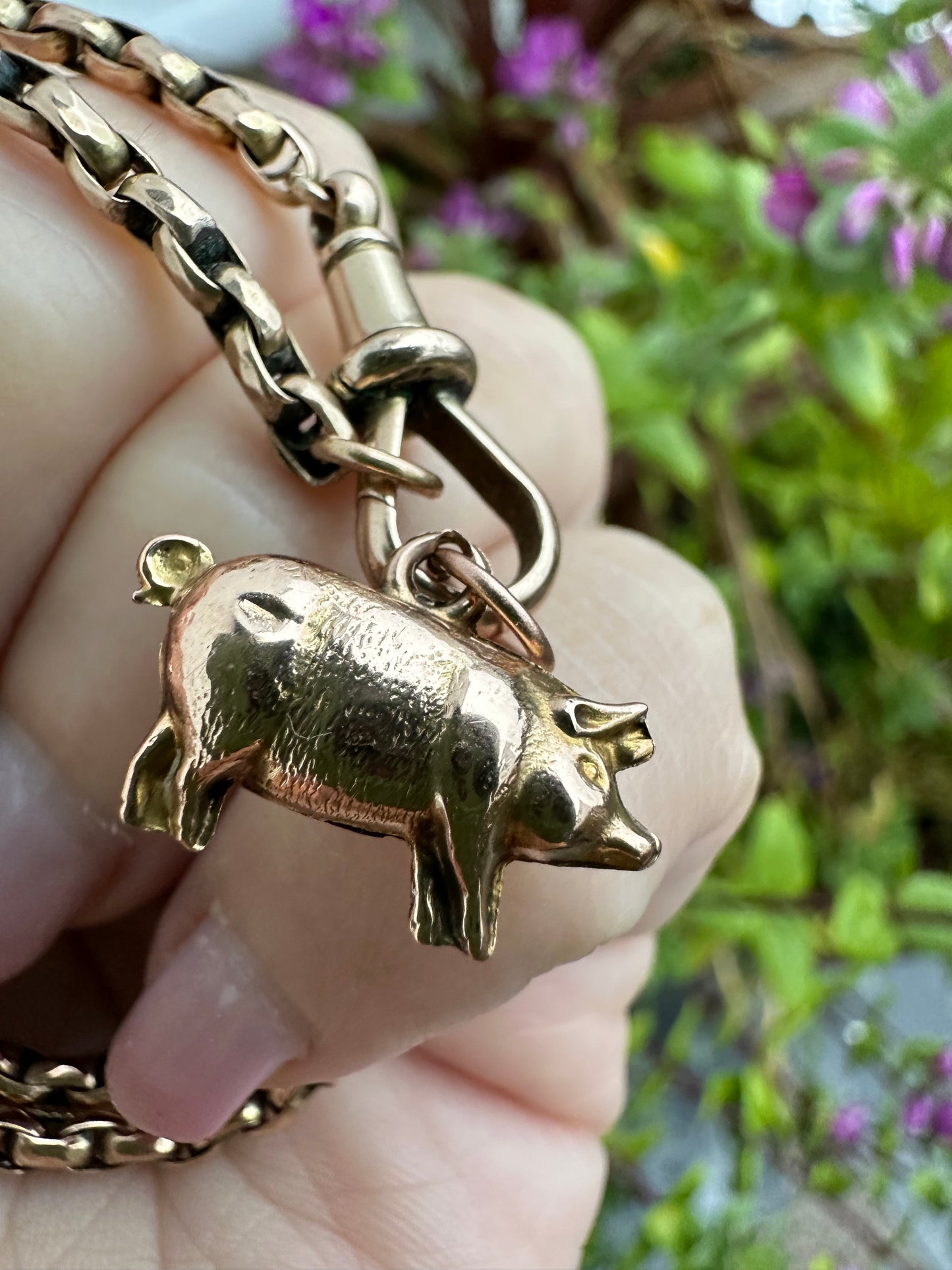 9ct Rose gold pig charm