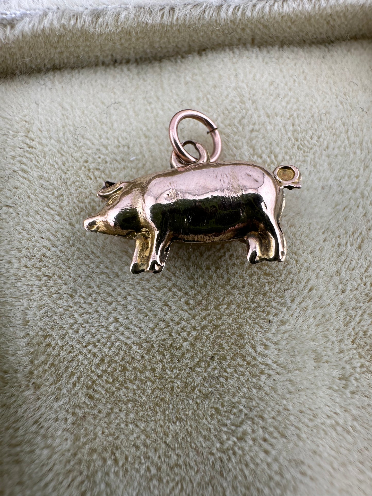 9ct Rose gold pig charm