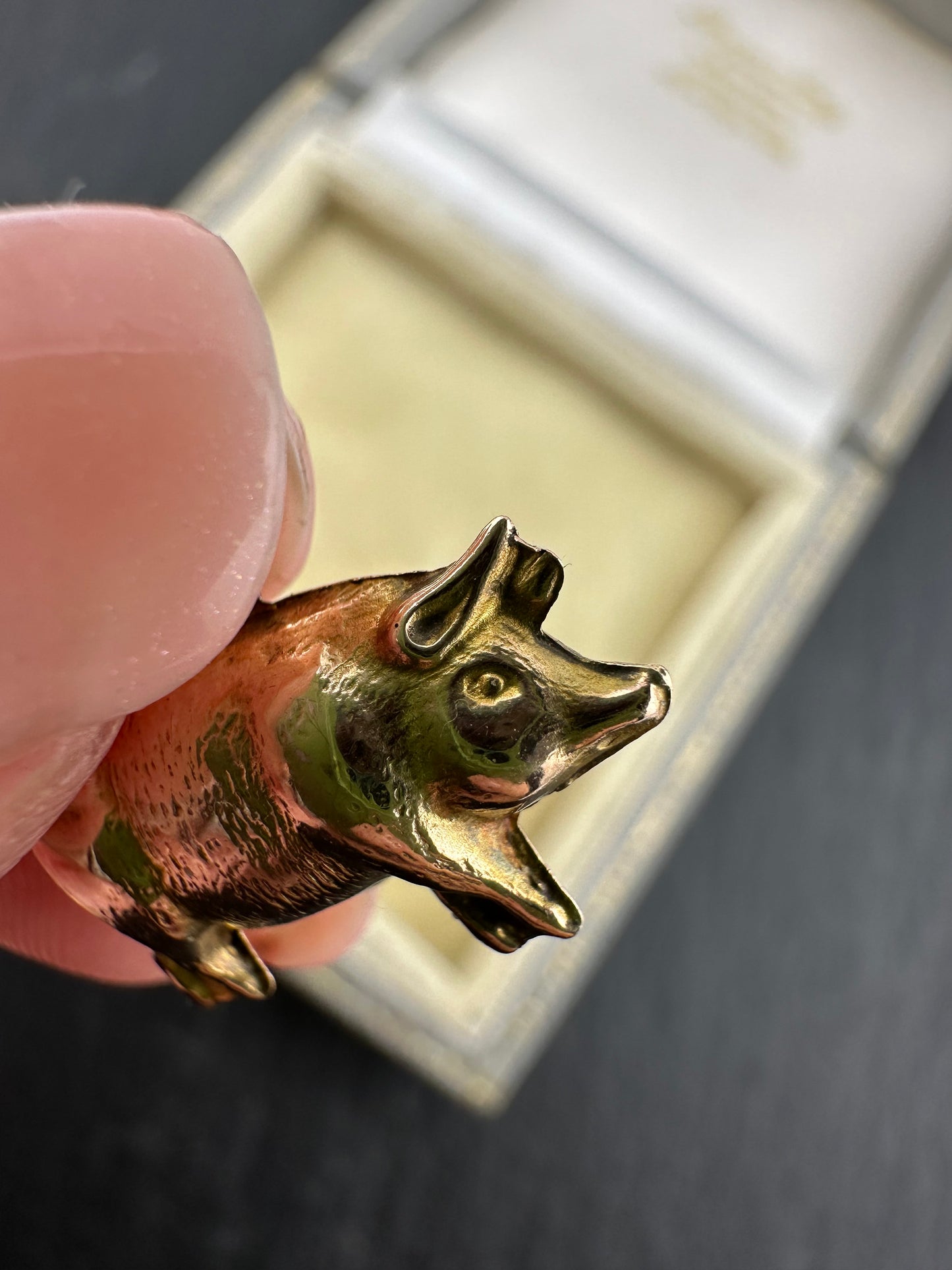 9ct Rose gold pig charm